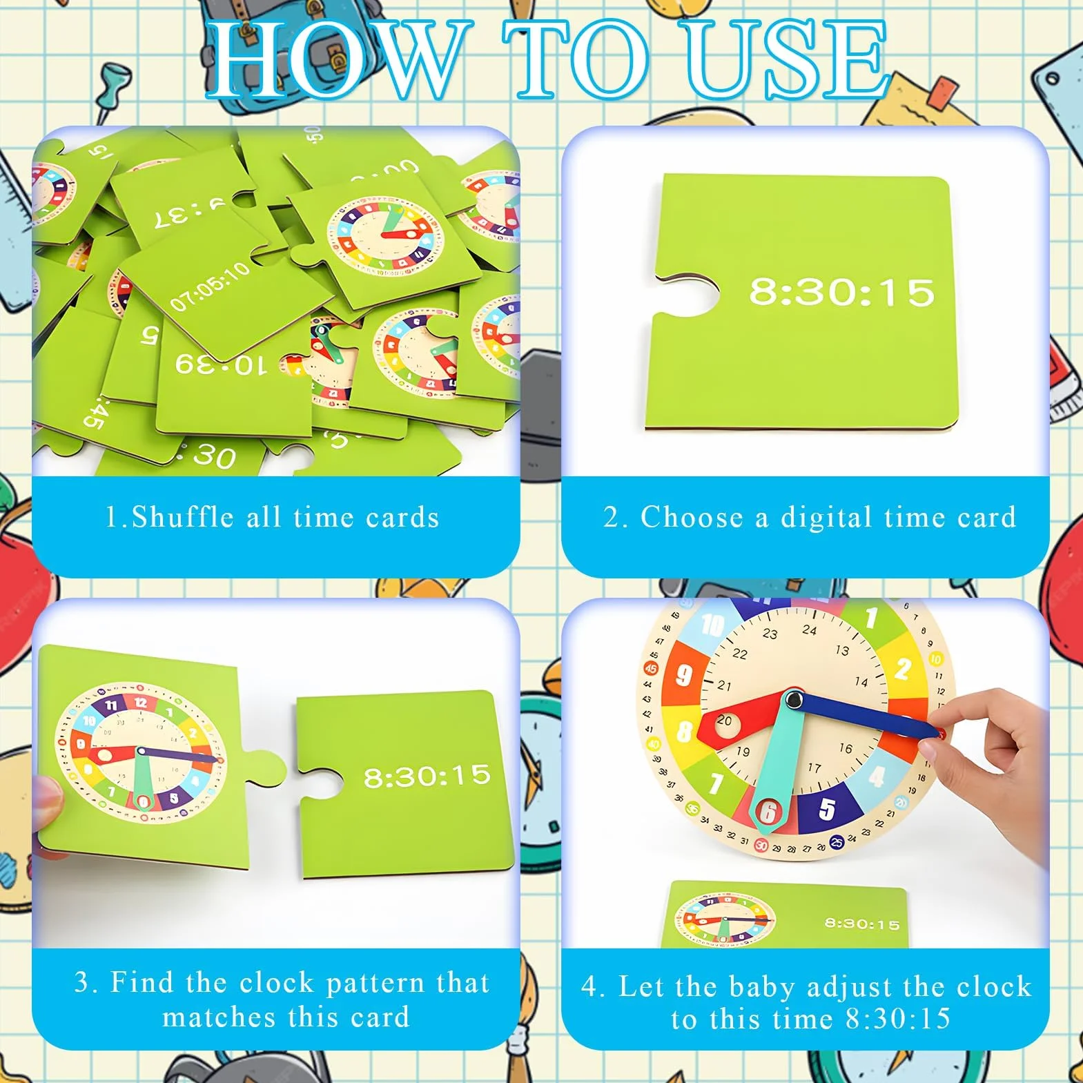 Orologio Didattico Montessori,Orologio per Bambini,Orologio Didattico per Bambino,Orologio per Imparare a Leggere L'ora,Educativo e Montessori,Apprendimento Precoce,Regalo Didattico