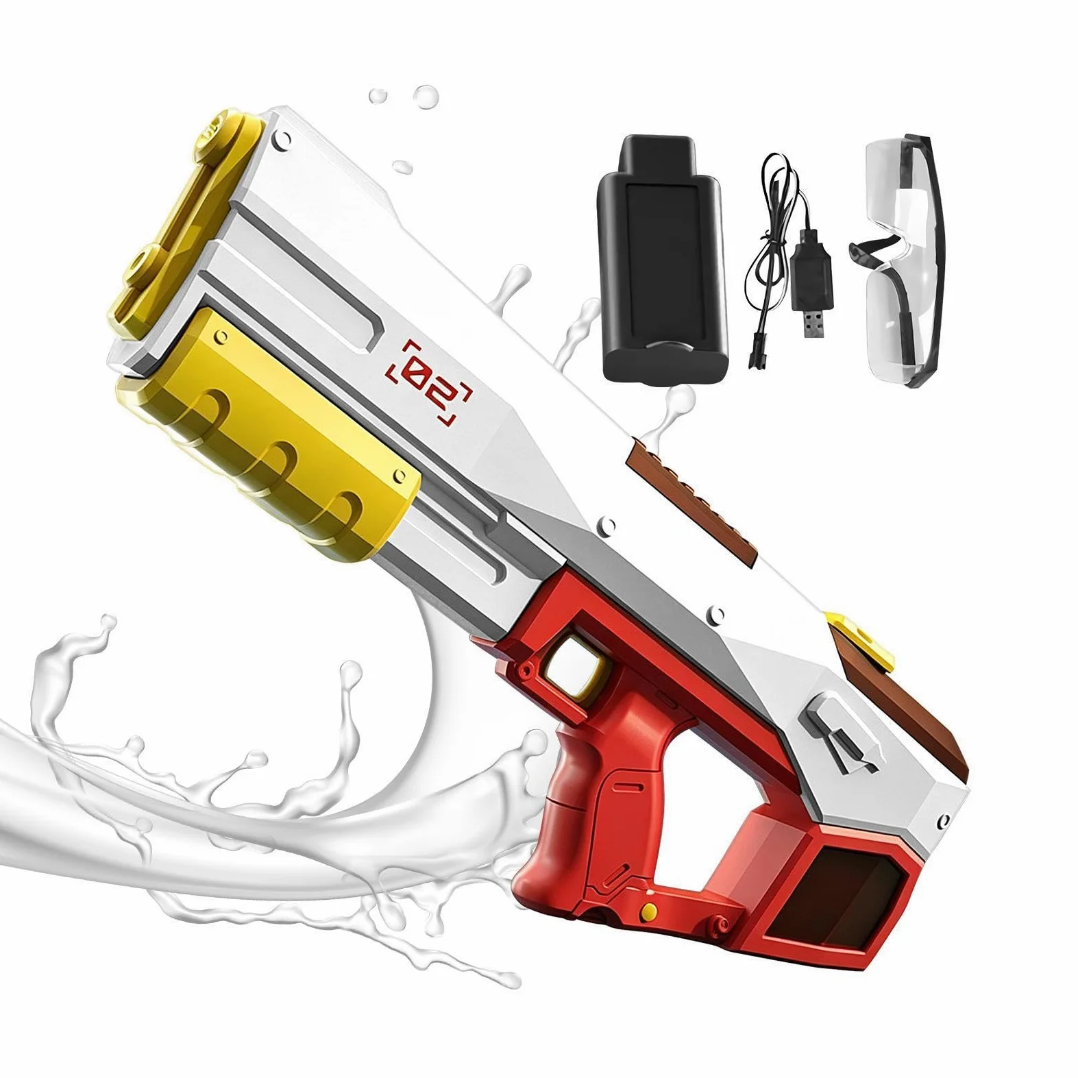 Pistola ad Acqua Potente a lunga distanza automatico | Sparacque Elettrico da Bambini per Cortile, Spiaggia, Piscina, Viaggio, Vacanza, , Prato, Campeggio,