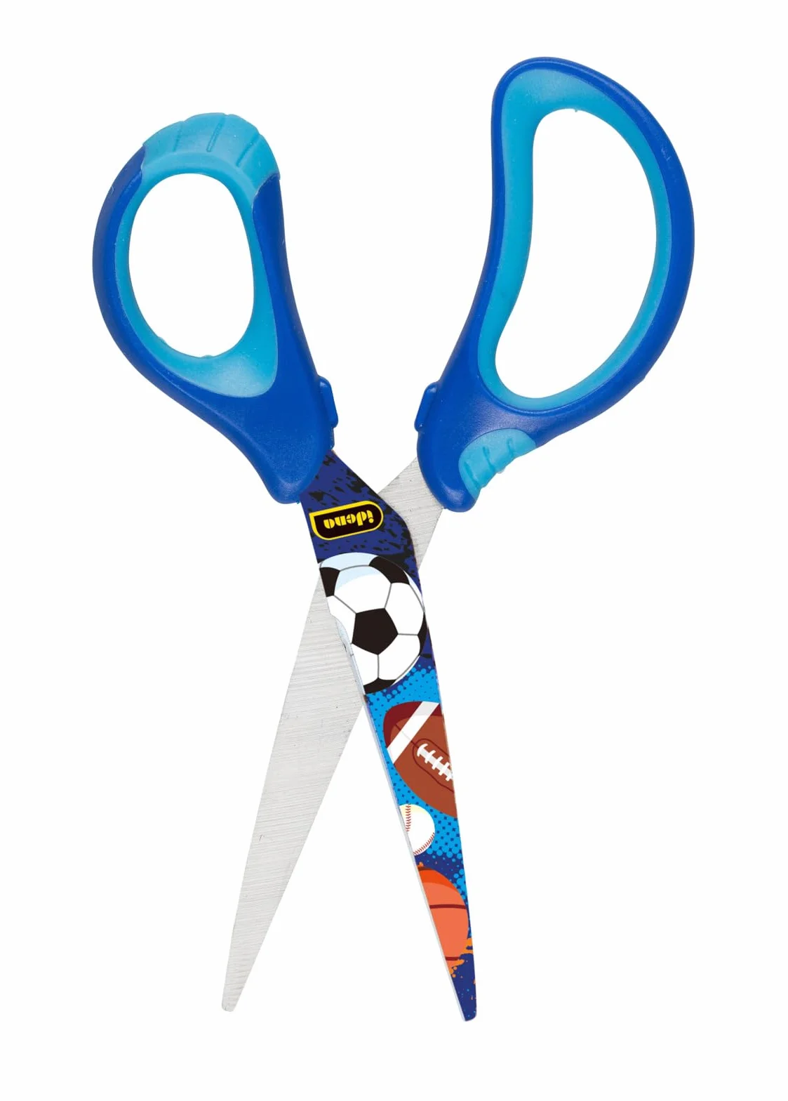 Idena 14028 - Forbici morbide con motivo a palline, blu, 1 pz.