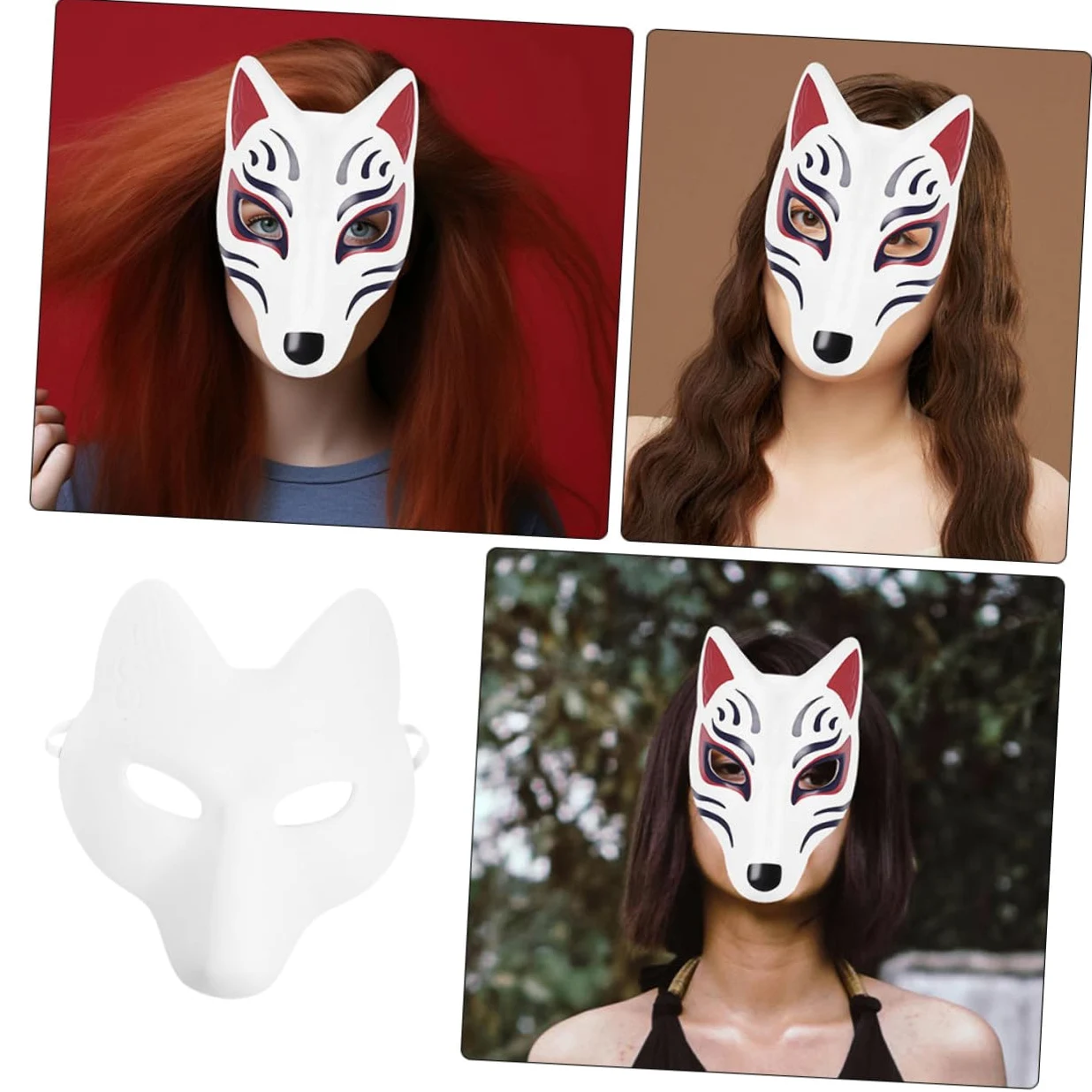 UPKOCH 4 Pezzi Fai Da Te Maschera Di Volpe Maschere Di Animali Verniciabili Per Bambini Decorazioni Artigianali Per Feste in Maschera Di Volpe Divertente Per