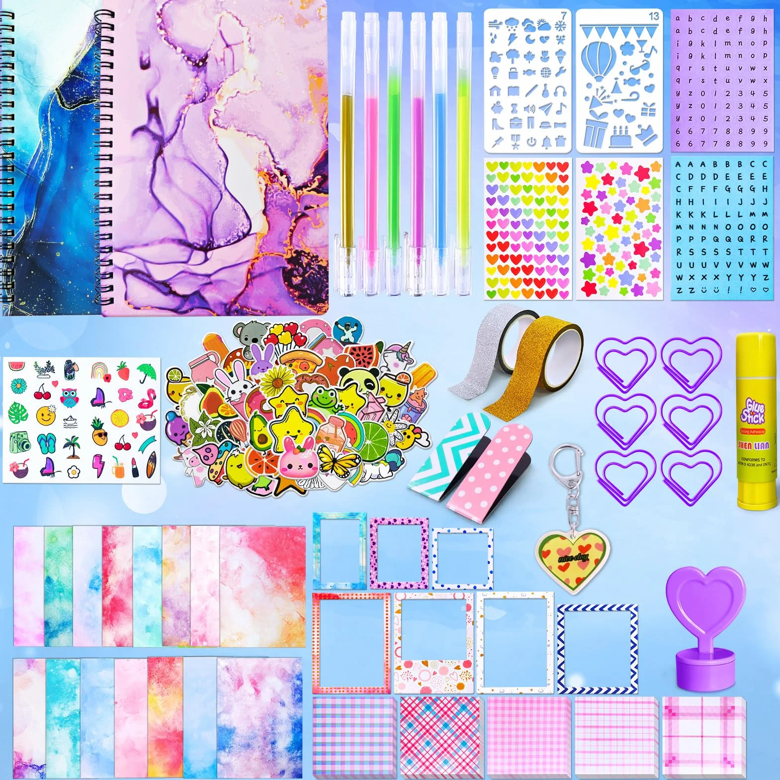 PATIFEED Kit Diario Fai Da Te per Ragazze, Confezione da 2 Set di Diari per Adolescenti, Forniture per Album e Diario per Età 8-14