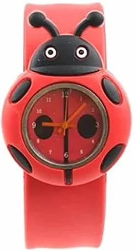 Orologio da bambina a forma di coccinella, giocattolo per bambini, colore rosso, per la casa, design pratico e durevole