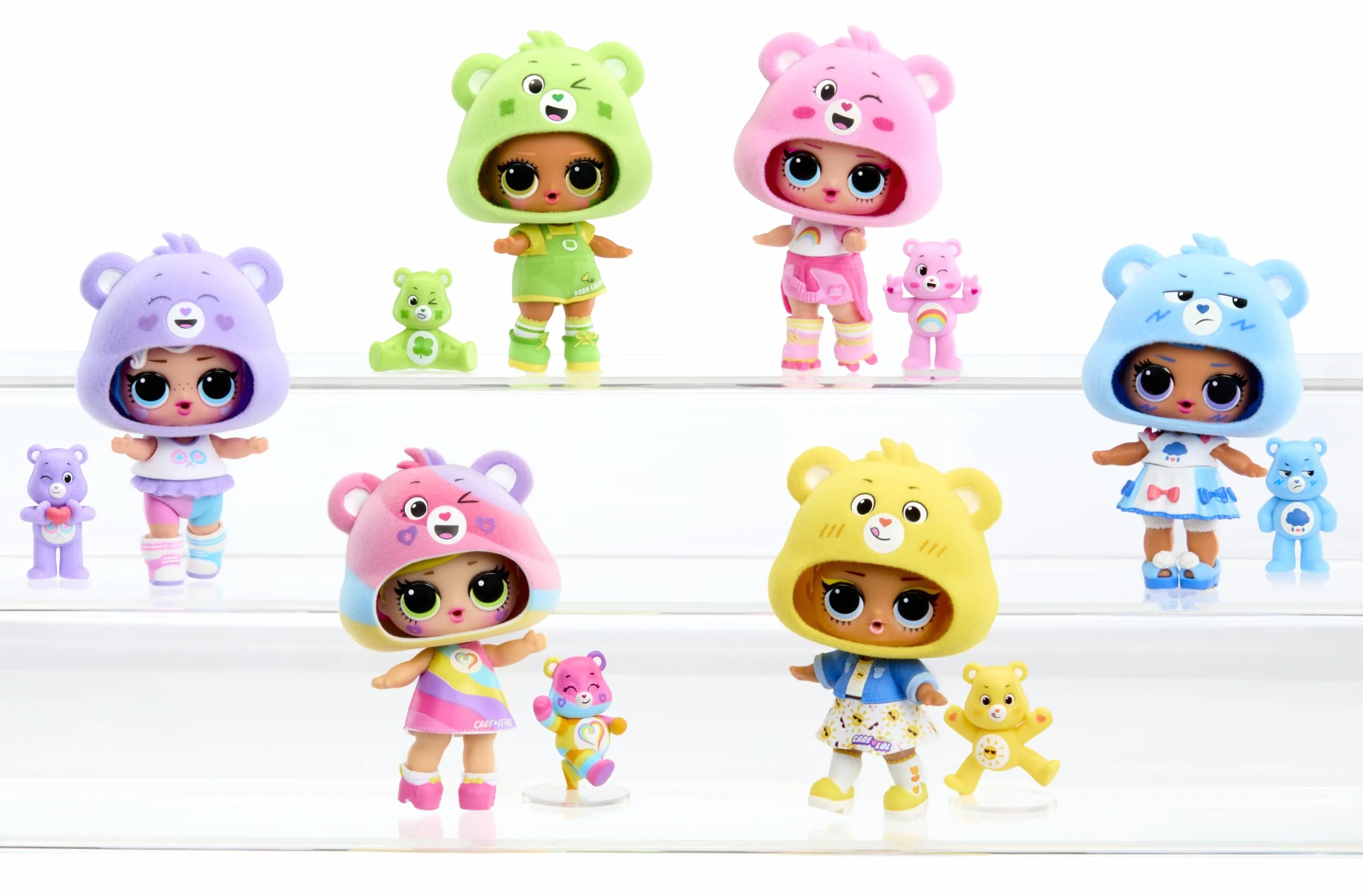 L.O.L. Surprise! Loves Care Bears Tots - Include 1 Bambola, Fornita con Abiti e Accessori, Palla a Forma di Orsetto, Confezione Cieca, Colleziona Tutte e 6 le Bambole