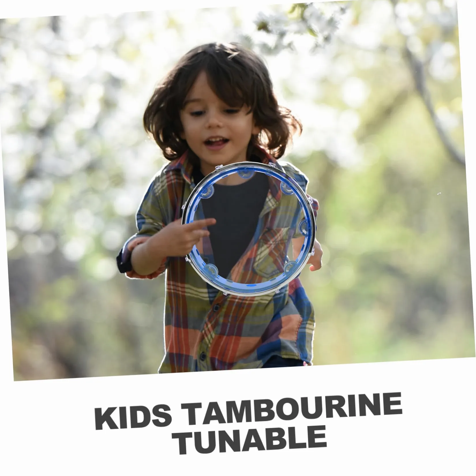 Tambourine per Mano Strumento Musicale Percussione Leggero Sonoro Resistente per Feste e Attività Allaperto Blu