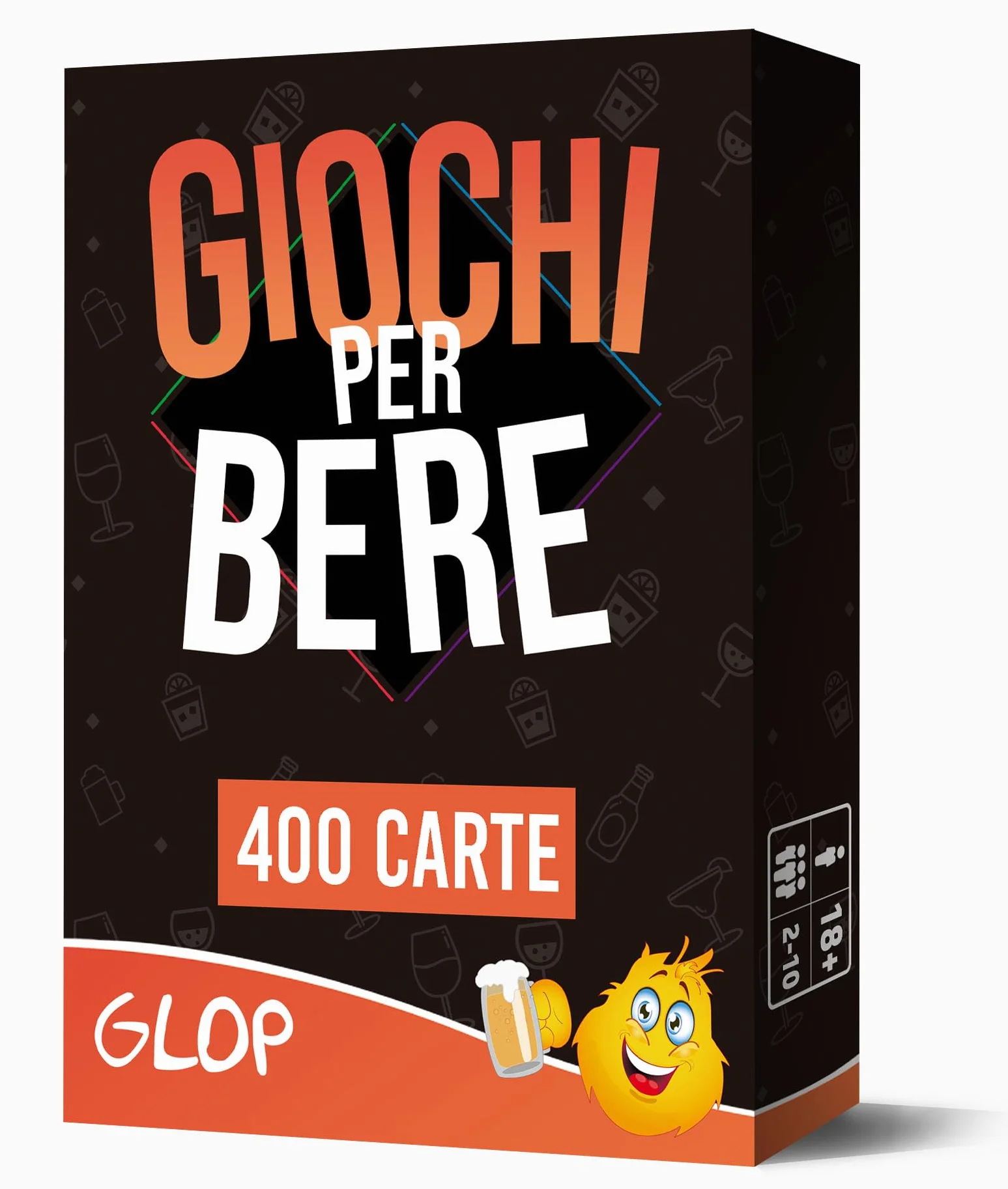 GLOP 400 Carte, Probabilmente i Migliori Giochi da Tavolo Adulti, Giochi per Bere in Italiano, Giochi di società per Feste, Regali Divertenti, Bevi Responsabilmente.