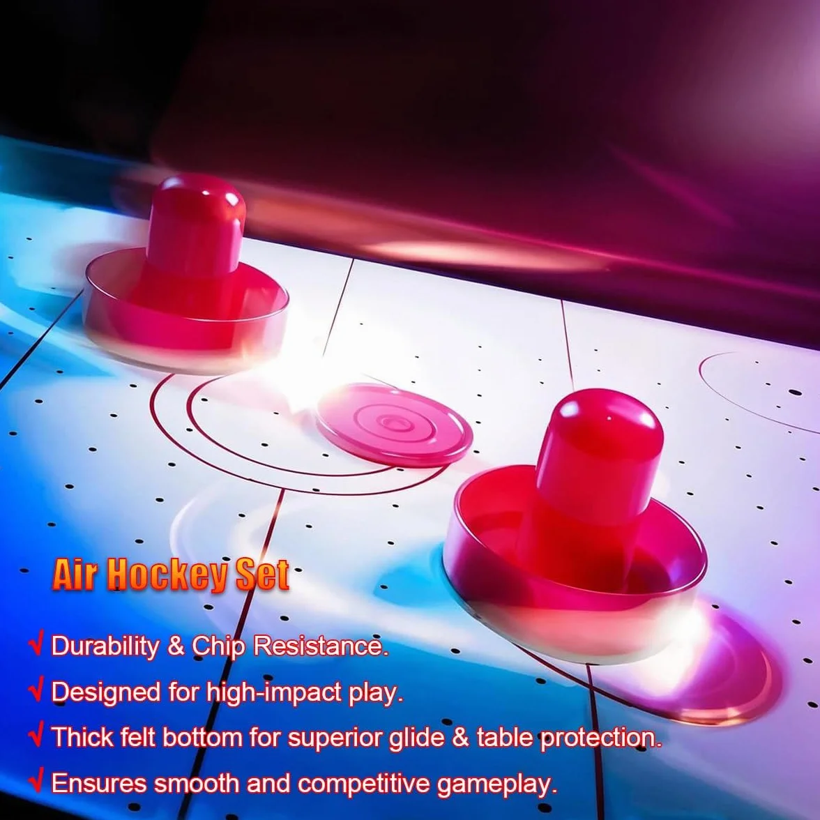 Set da Air Hockey - 2 Spingitori da Air Hockey e 4 Dischi da Air Hockey per Tavoli da Gioco | Pagaie e Spingitori di Ricambio per Air Hockey | Accessori Perfetti per Partite di Air Hockey (76 mm)
