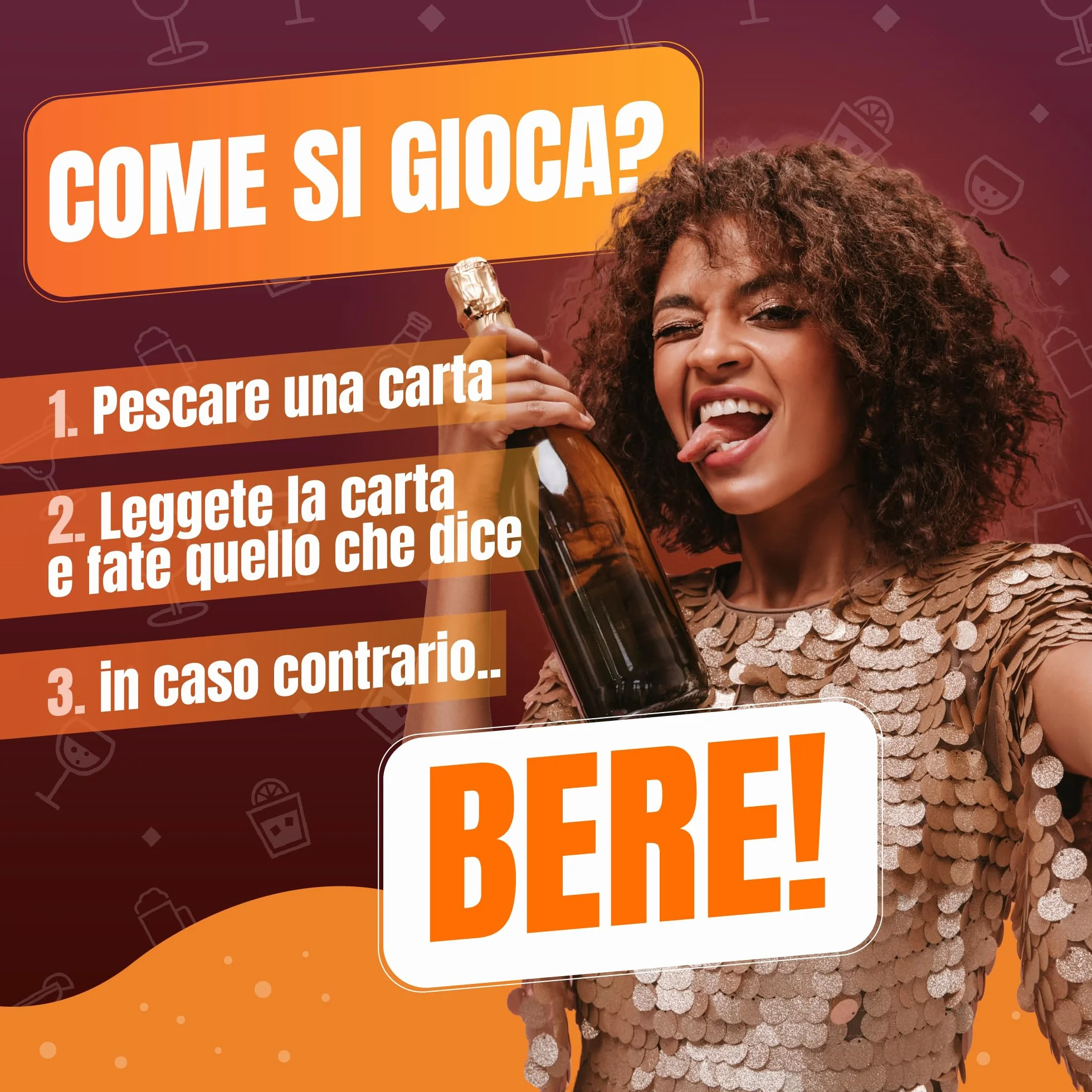 GLOP Game, Giochi da Tavolo Adulti di Carte per Bere, Regali Simpatici e Divertenti, Idee Regalo per Lei e Lui, per Natale, Amica, Amiche, Giochi Alcolici per Feste, Drinking Game