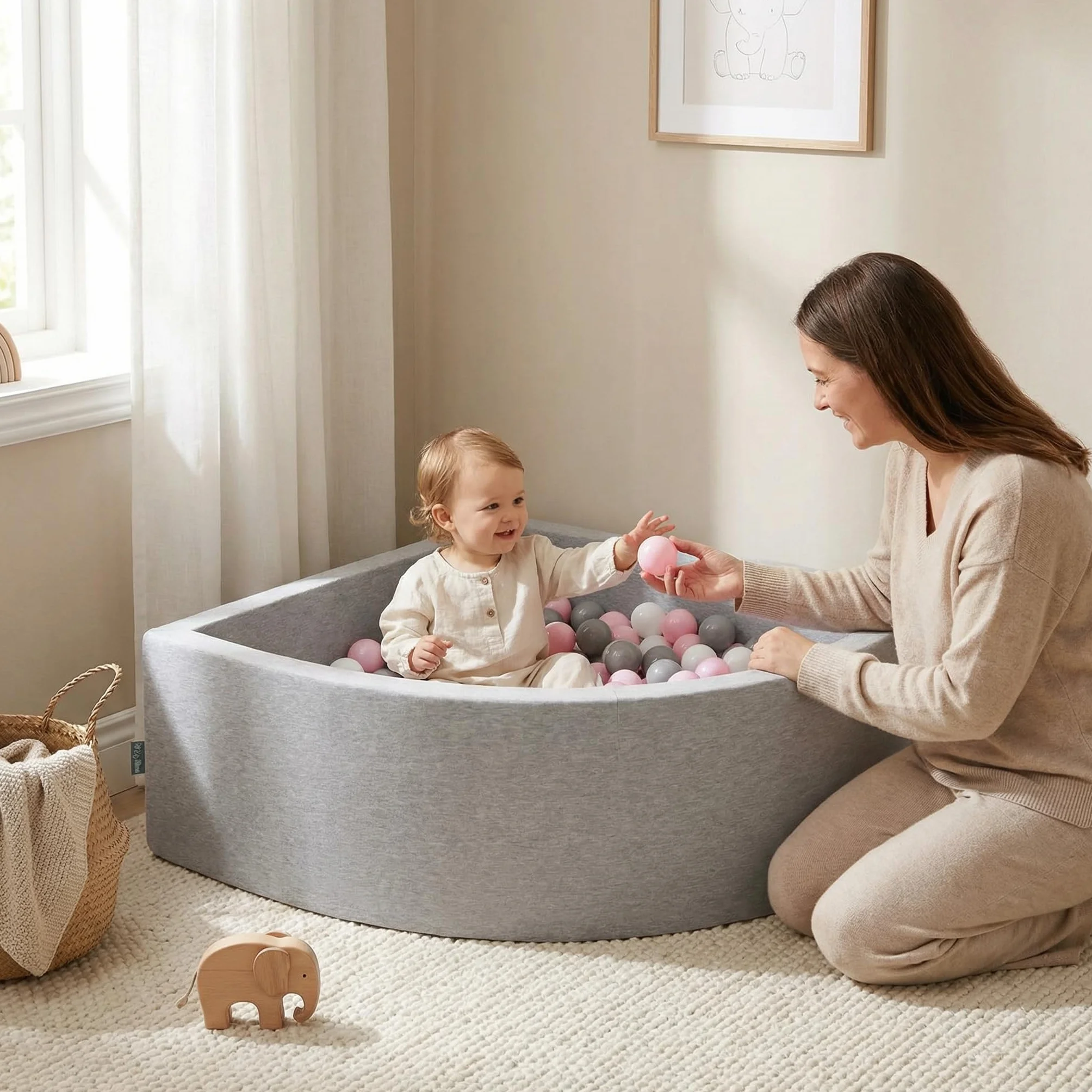 KiddyMoon Piscina di Palline Colorate ∅7Cm per Bambini Quarto Angolare