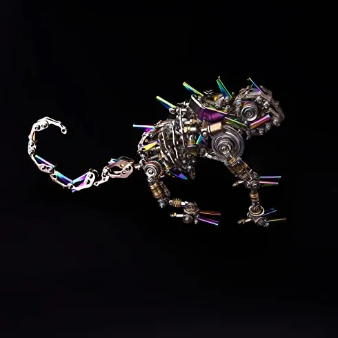 Puzzle in metallo 3D modello camaleonte, modello lucertola meccanica,puzzle in metallo steampunk per adulti