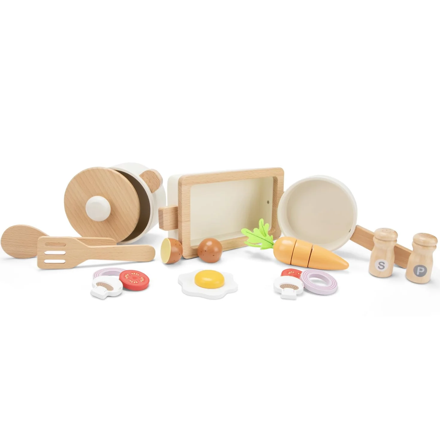 Woet® Forno per il Pane Giocattolo in Legno per Bambini – Set Colazione di Imitazione con Pane, Accessori e Tagliere – Giocattolo di Imitazione – A Partire da 3 Anni – Regalo per Bambini e Bambine
