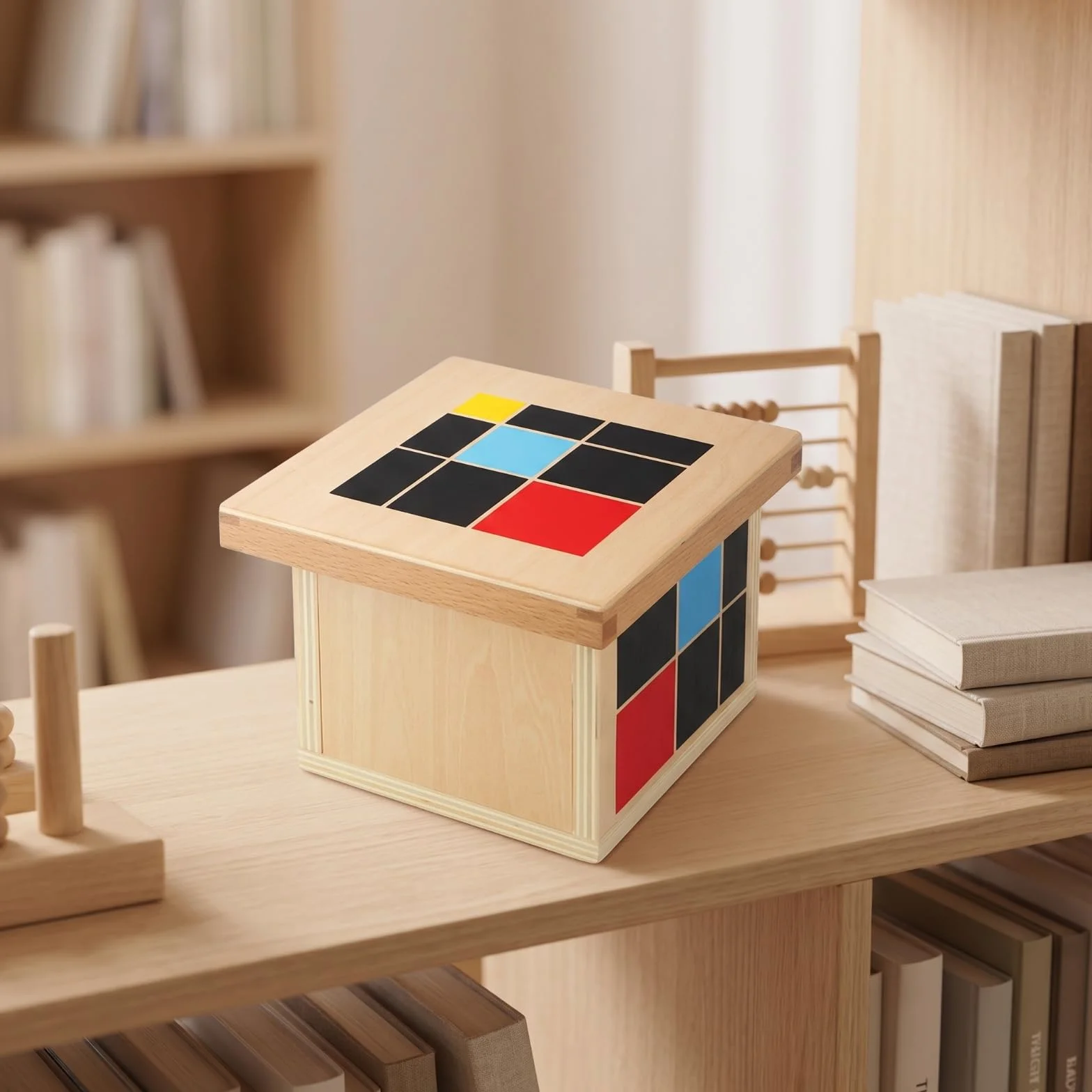 Cubo Aritmetico in Legno Didattico Cubo Educativo Geometrico per Bambini, Educatori, Casa