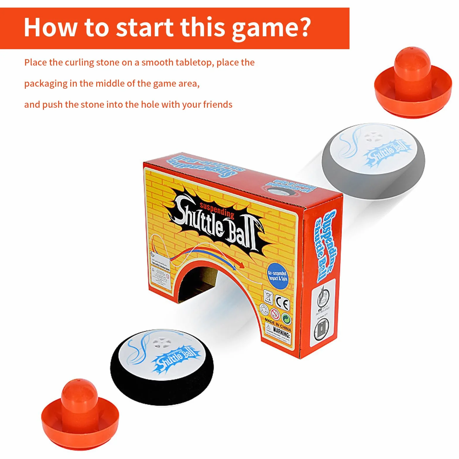 Air Hockey Hover Puck,Portable Air Hockey con 2 Spingere per Hockey ad Aria Rossa,Gioco da Tavolo Portatile,Mini hockey Galleggiante Elettrico per Interni ed Esterni