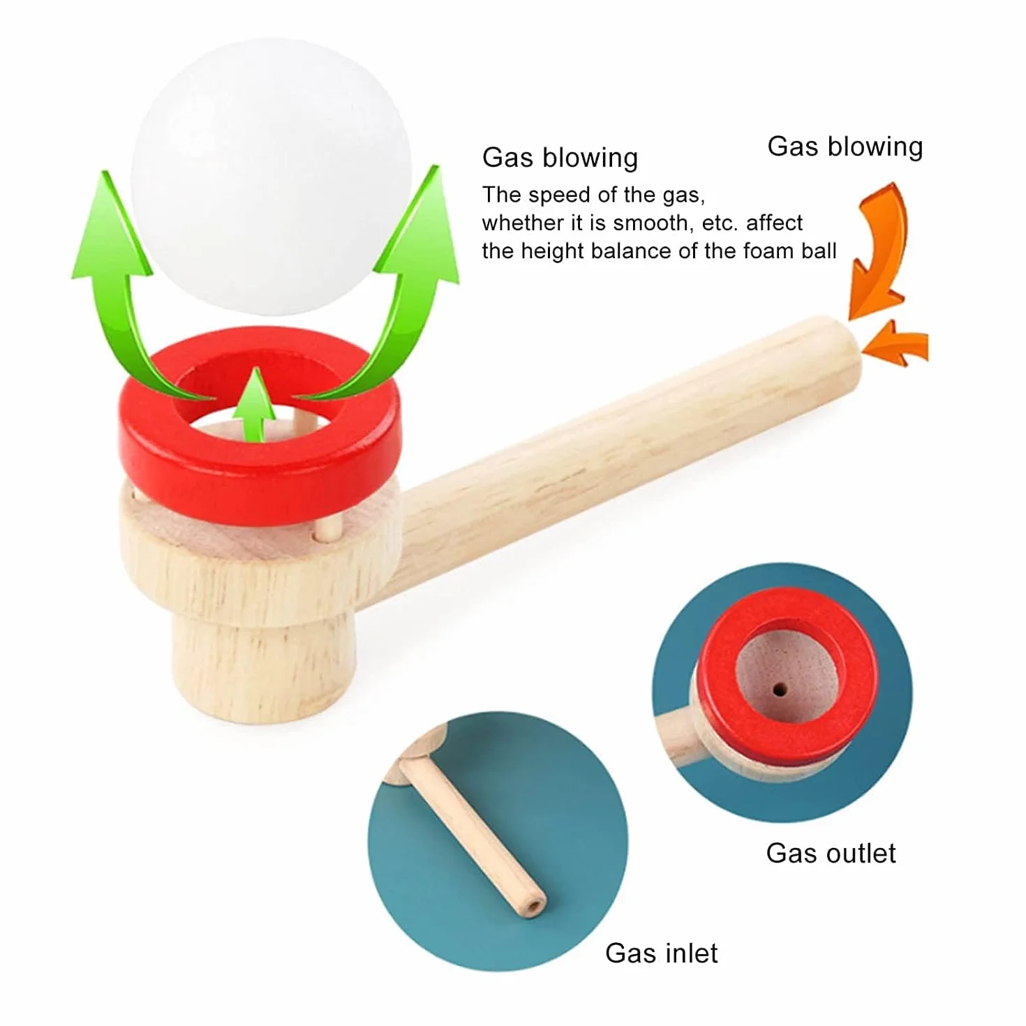 2 set di lembi palla giochi in legno per bambini palla fluttuante pustball legno pipa per bambini gioco di abilità per esercizi respiratori