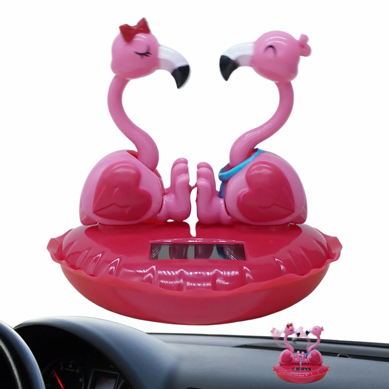 Animale solare,Animali danzanti ad energia solare - Figura decorativa di fenicottero da tavolo | Ornamenti di San per la scrivania del cruscotto 'auto, per la decorazione 'auto con