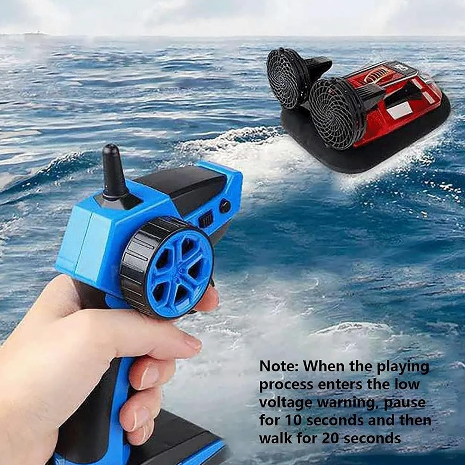 Generico 2.4G Veicolo RC, RC Nave Barca telecomandata Hovercraft Anfibio Tutti i Terreni Acqua Spiaggia Piscina Barca radiocomandata Impermeabile Giocattoli elettrici