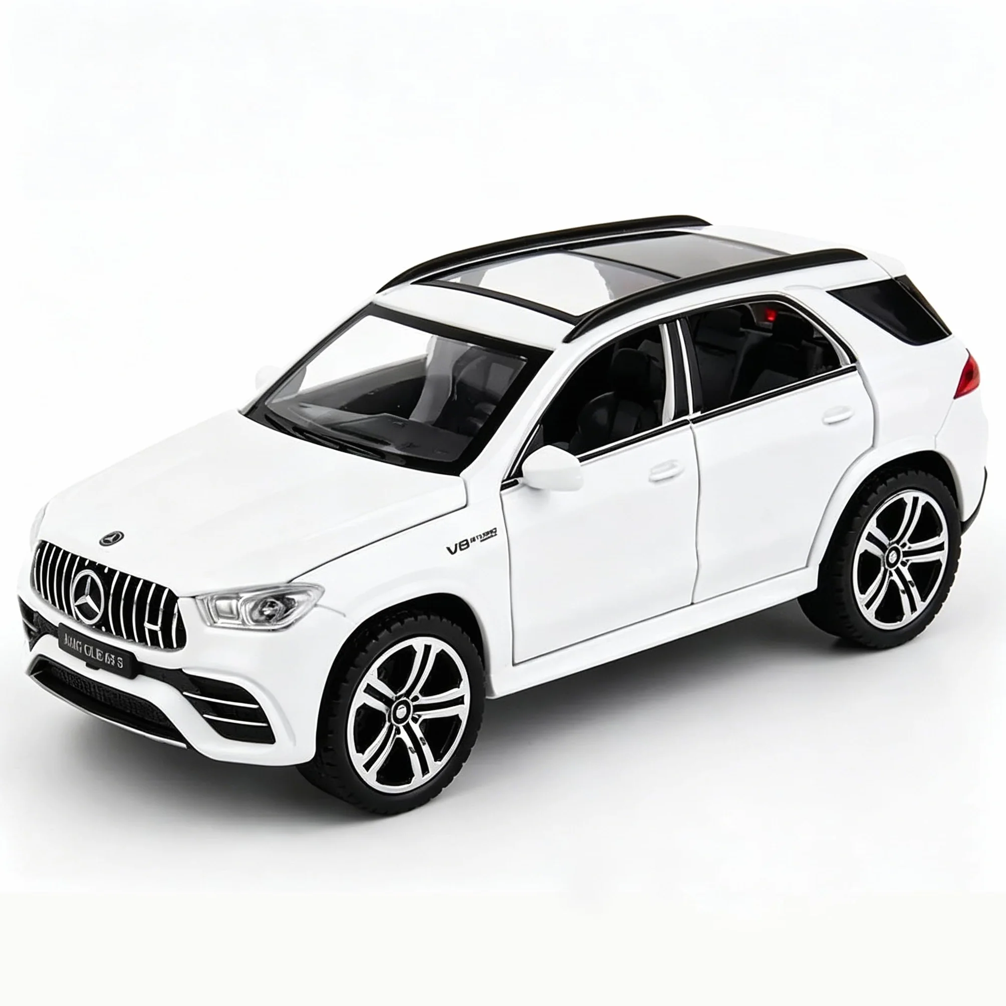 TGRCM-CZ Scala 1:32 compatibile con Benz AMG GLE 63S SUV giocattolo auto, in lega pressofusa, modello di auto con luci e suoni, per bambini, ragazzi e ragazze, regalo (bianco)