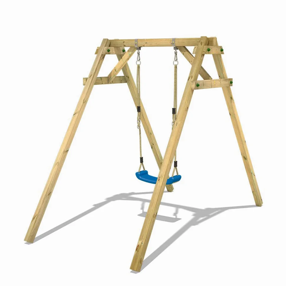 Altalena WICKEY Smart One gioco per bambini, altalena blu singola in legno da esterno o da giardino