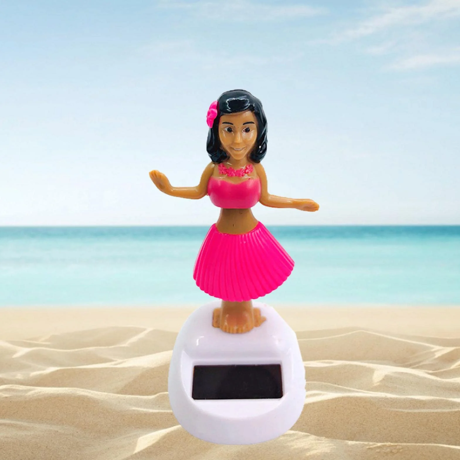 Statuetta solare ballerina hawaiana auto Danzatrice hawaiana auto danza giocattolo ufficio