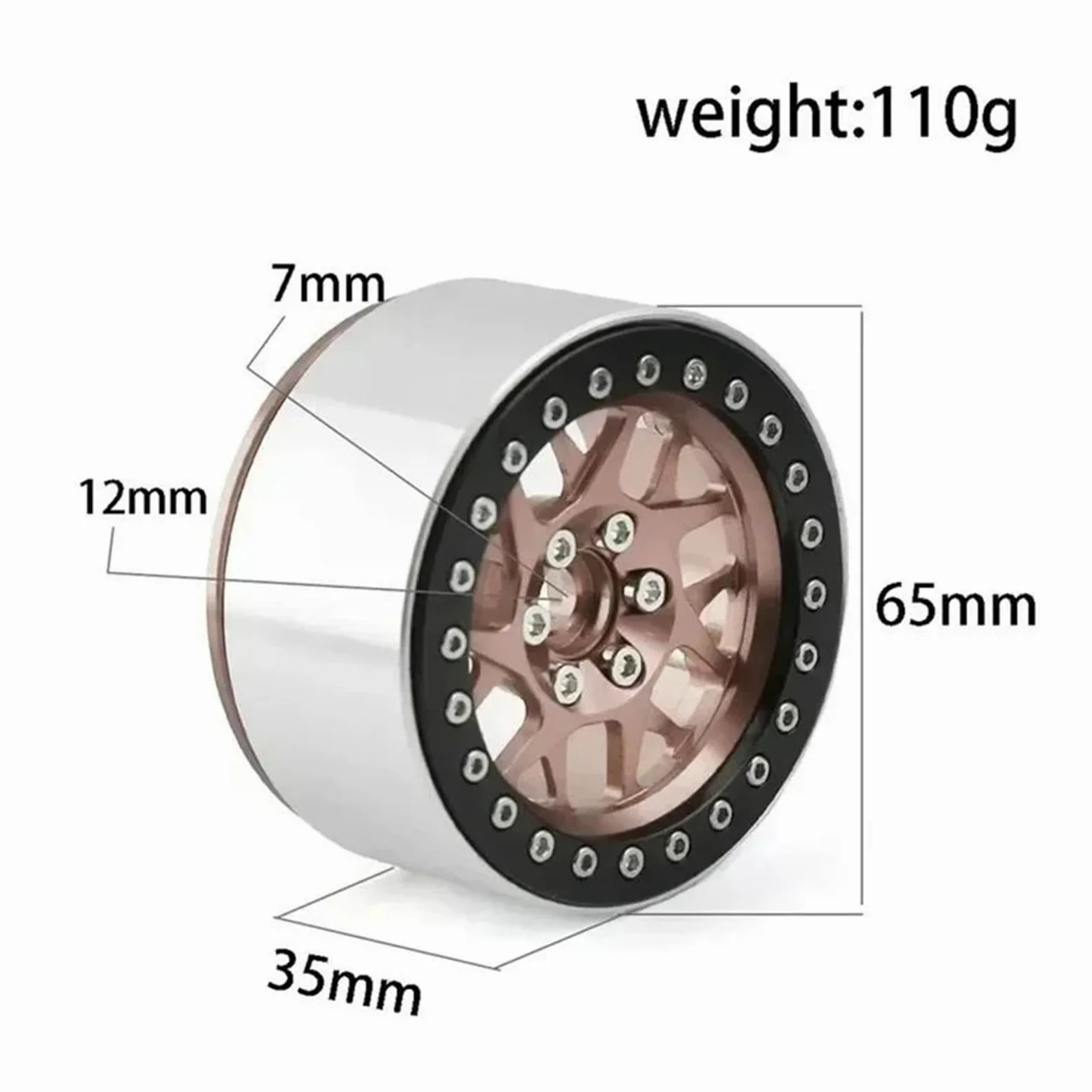 RC Beadlock Wheel Rim Hub 2. Metallo Per Axial Per SCX10 Per Wraith Per Capra RR10 RBX10 Per Traxxas Per TRX4 1/10 Auto Aggiornamenti Parti Ricambi Modellini RC
