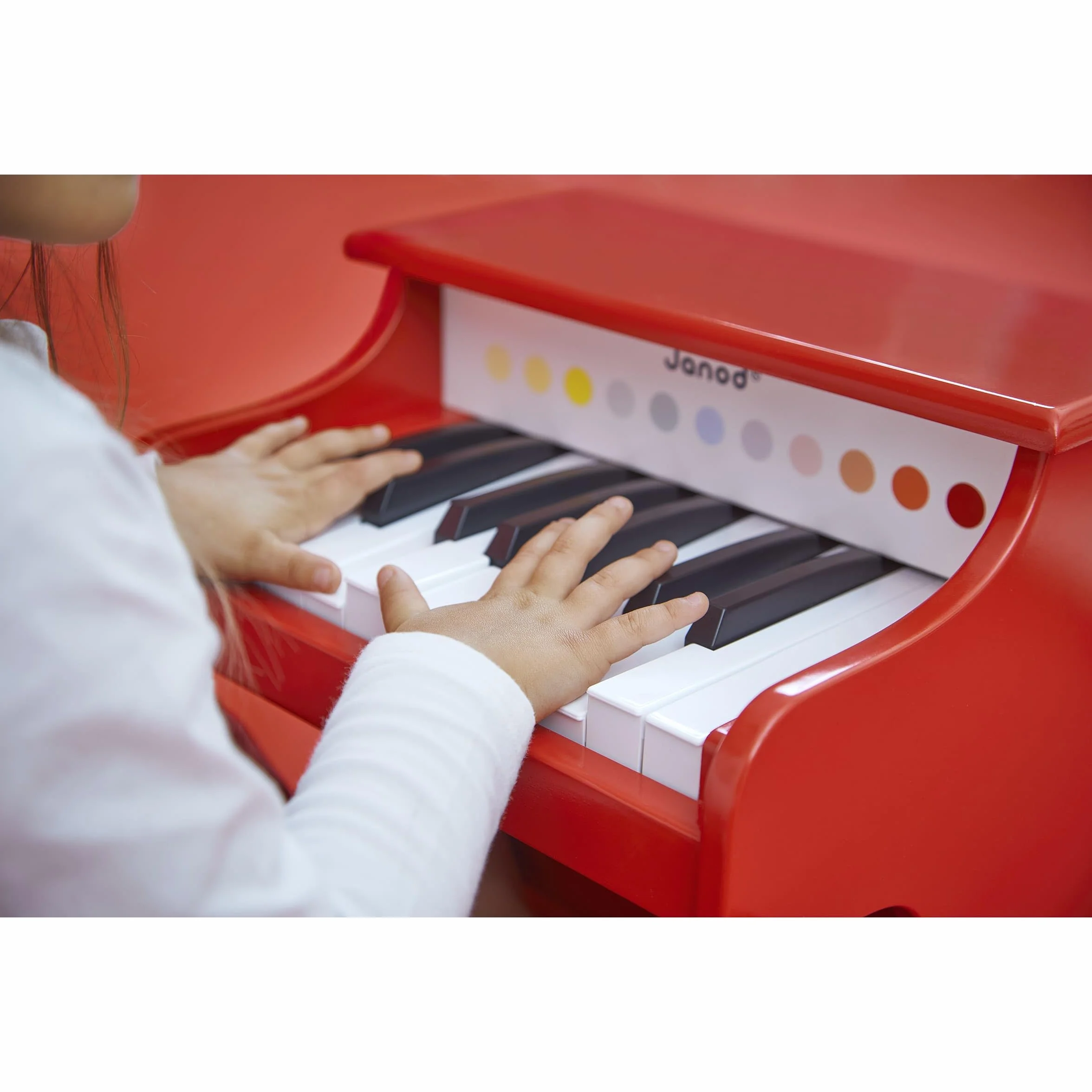 Janod - Il Mio Primo Pianoforte Elettronico Coriandoli (Legno), Strumento Musicale per Bambini, Giocattolo di Imitazione e Risveglio Musicale - da 3 Anni in su, J07618
