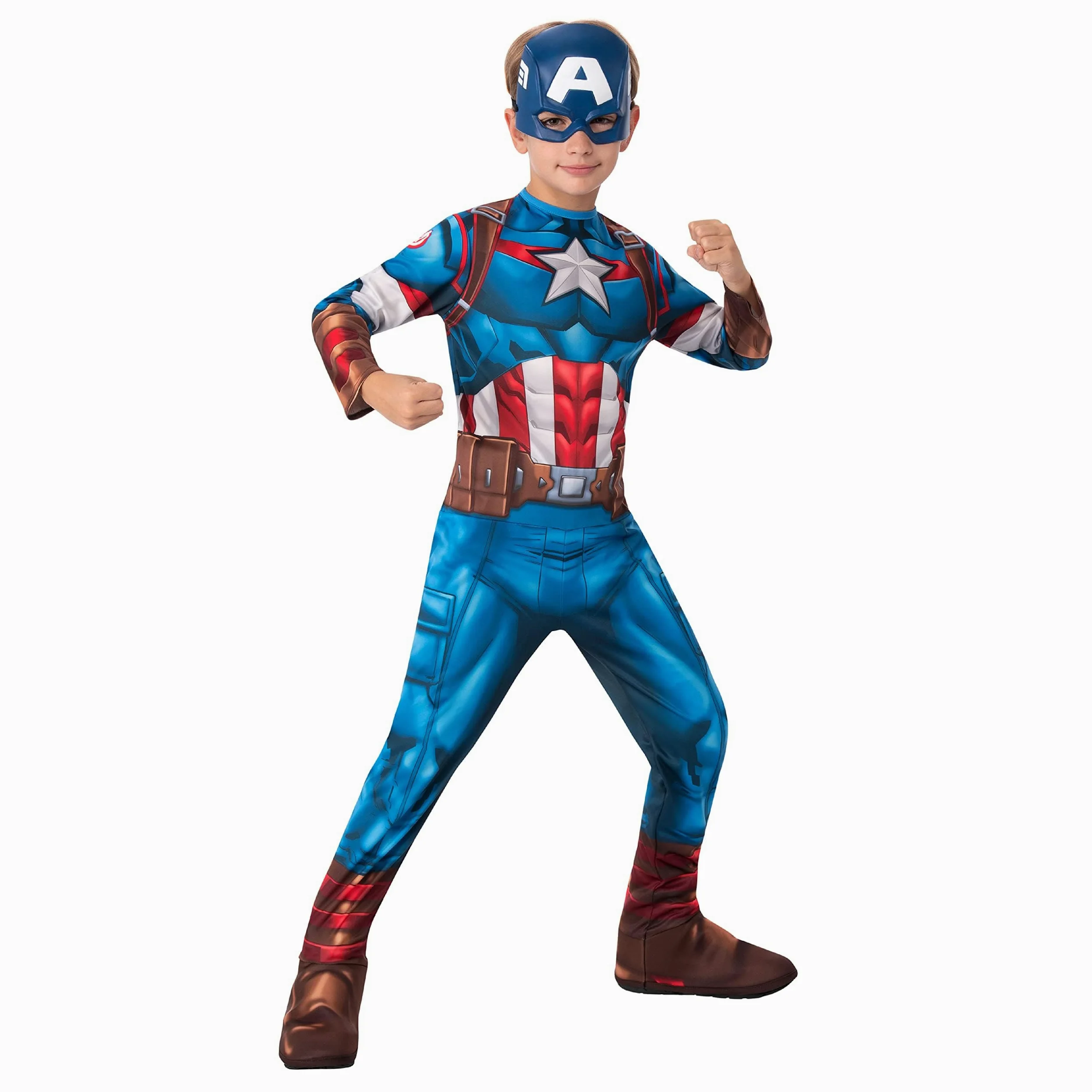 Rubie's - Costume classico ufficiale di Captain America da bambino, taglia S da 3 a 4 anni, blu, I-702563XS