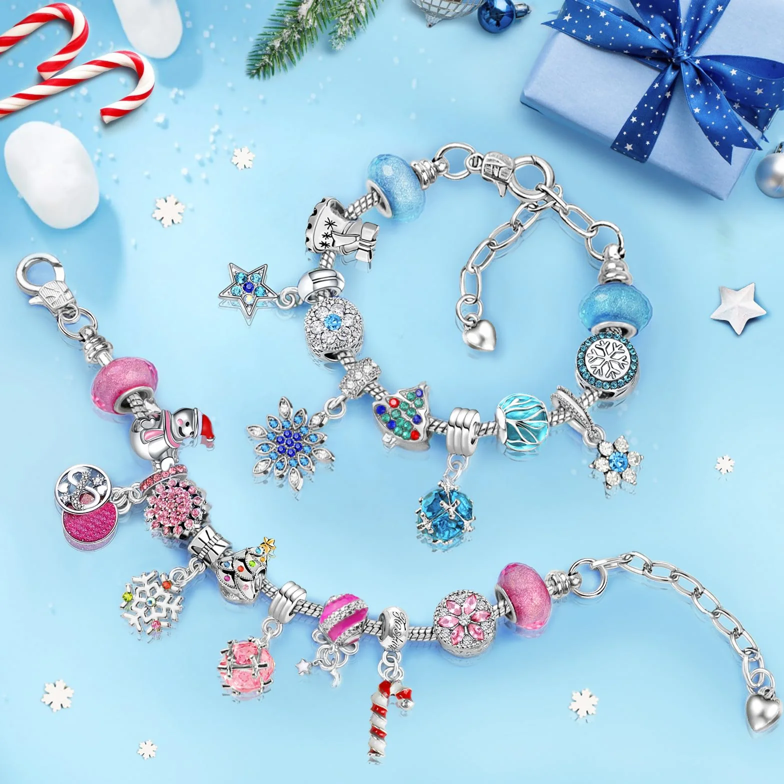 Calendario Dell'Avvento Gioielli 2025 Ragazza Bracciale Kit, Donna Calendario Avvento Regali a Sorpresa, Natalizi Natale Conto Alla Rovescia 24 Charm Accessori diy Ciondoli