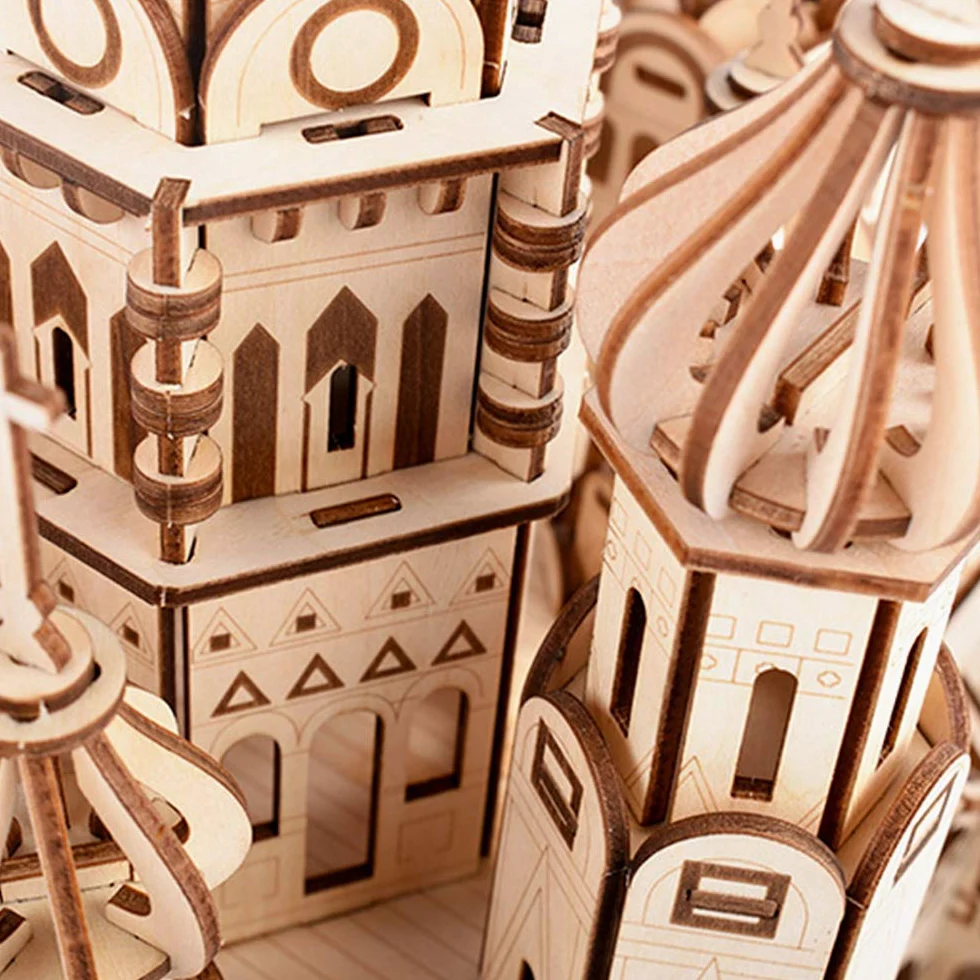 GuDoQi Puzzle 3D Legno, Modellini Cattedrale di San Basilio da Costruire, Costruzioni Legno, Kit Fai da Te Creativo per Modellismo Architettura, Idee Regalo Uomo e Donna, Passatempi per Adulti