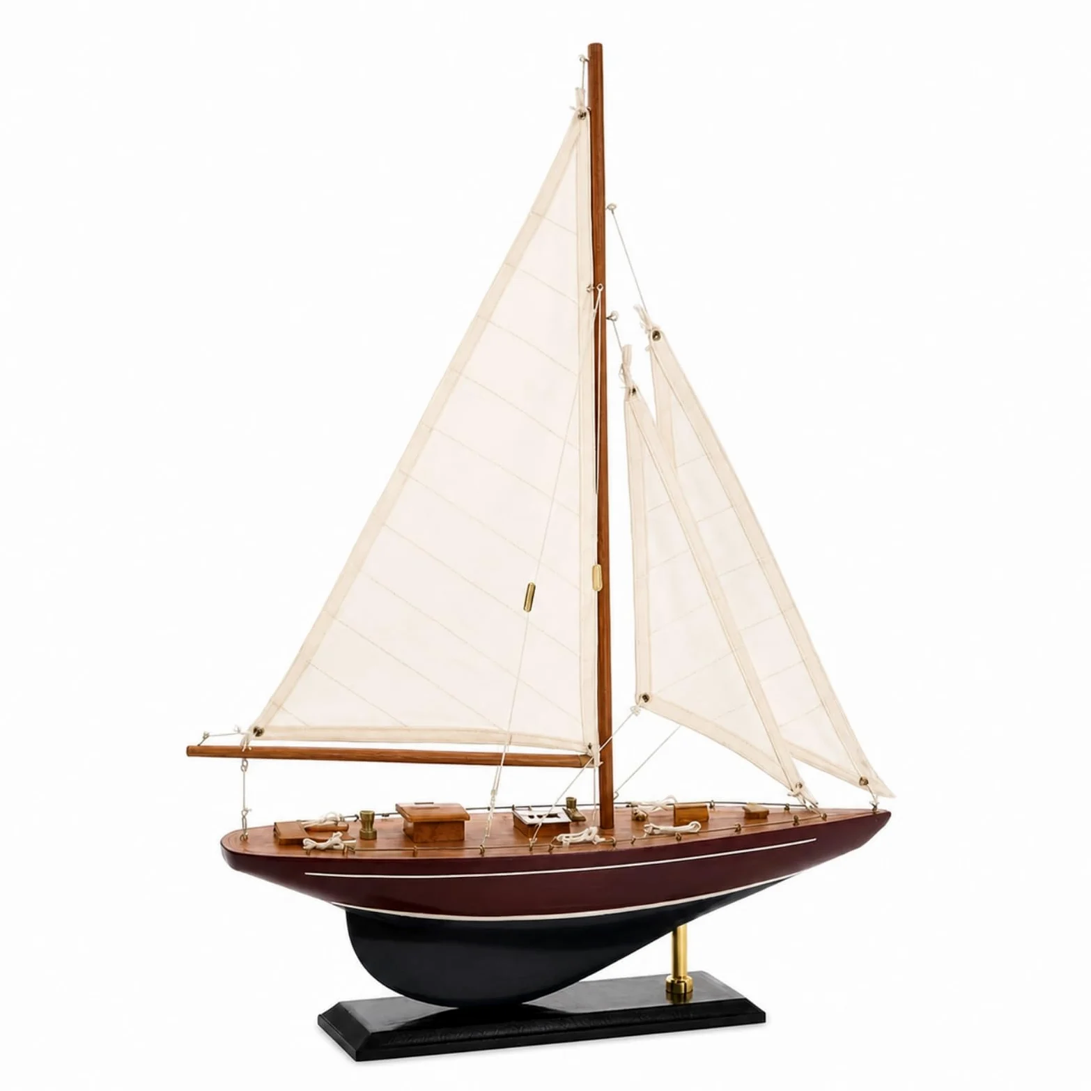 Modello di Barca a Vela Nautico Barca a Vela da Appoggio Soprammobile per Scrivania