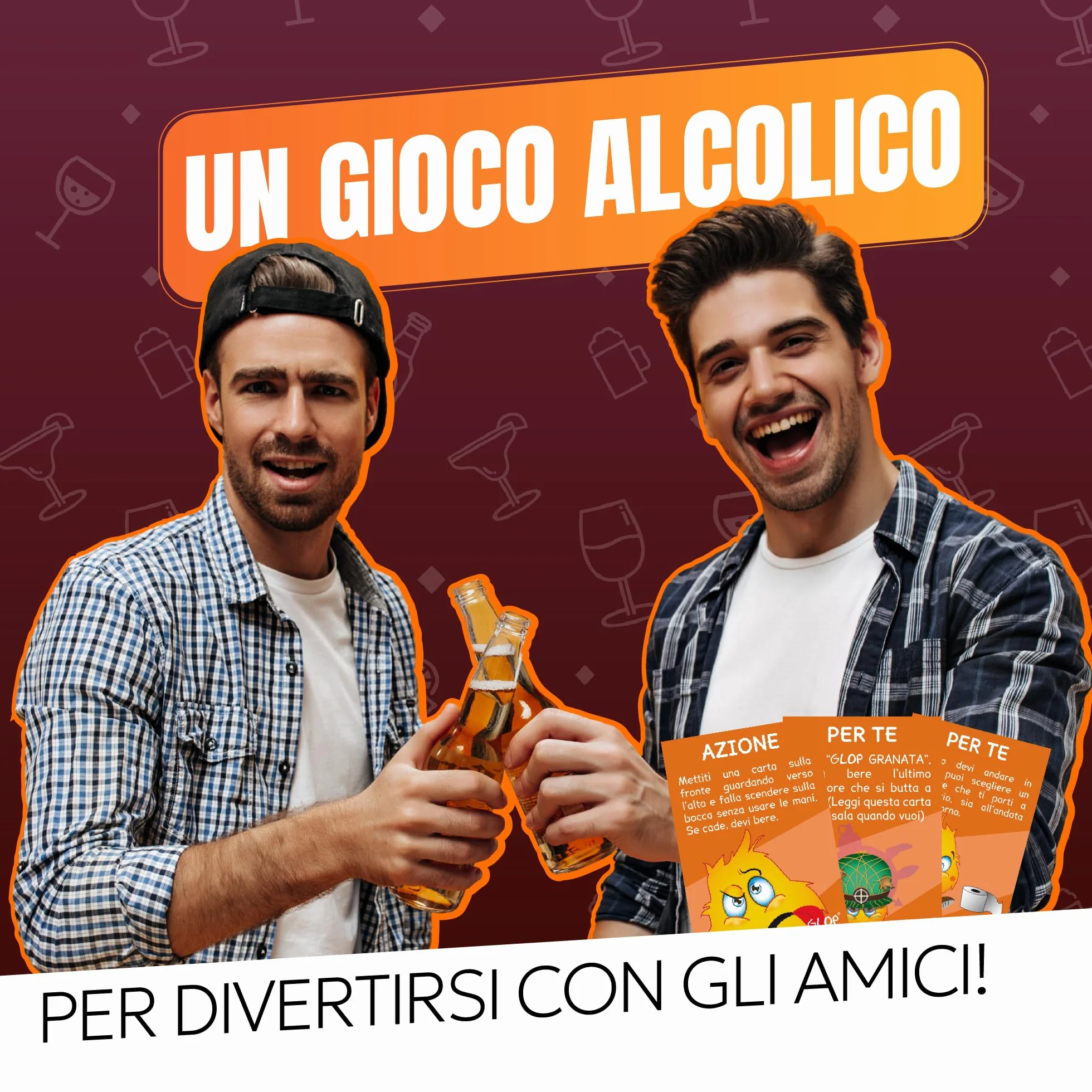 GLOP Game, Giochi da Tavolo Adulti di Carte per Bere, Regali Simpatici e Divertenti, Idee Regalo per Lei e Lui, per Natale, Amica, Amiche, Giochi Alcolici per Feste, Drinking Game