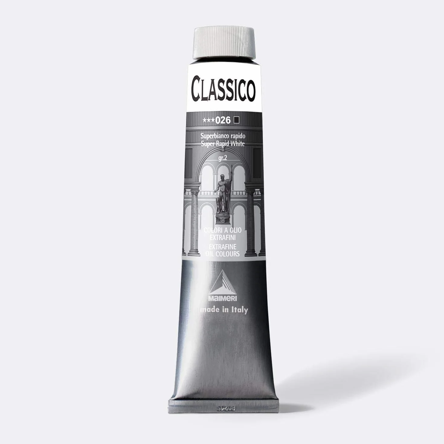 MAIMERI CLASSICO 200 ml, Extra feine Künstlerölfarbe, Farbton Super Weiß rapid
