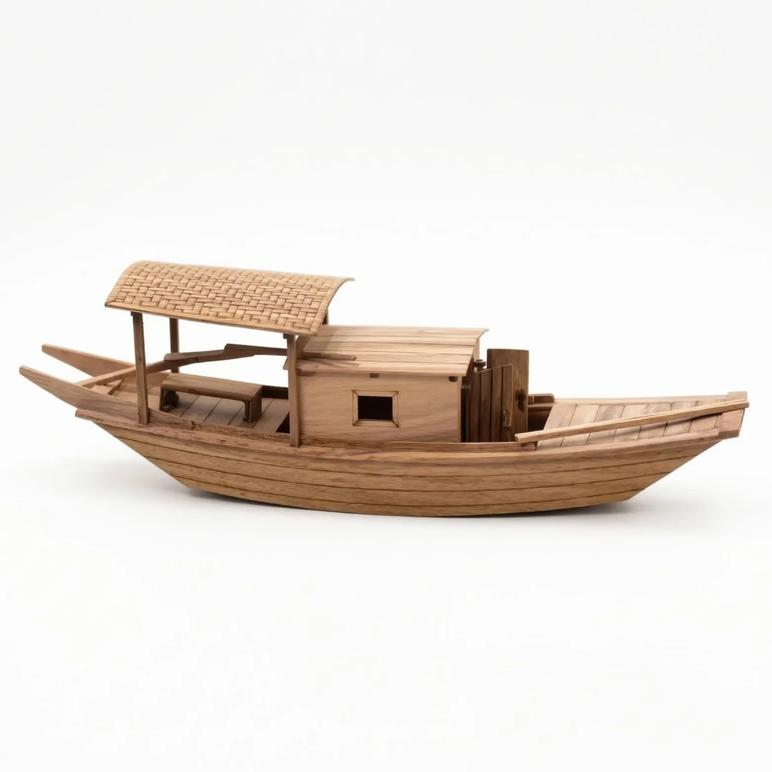 Chosertory Modellino Barca Tradizionale Cinese Kit Barca in Legno Barca Peschereccio Scafo Legno Progetto Hobbistico Gratificante con Riproduzione Accurata, A Fishing Boat