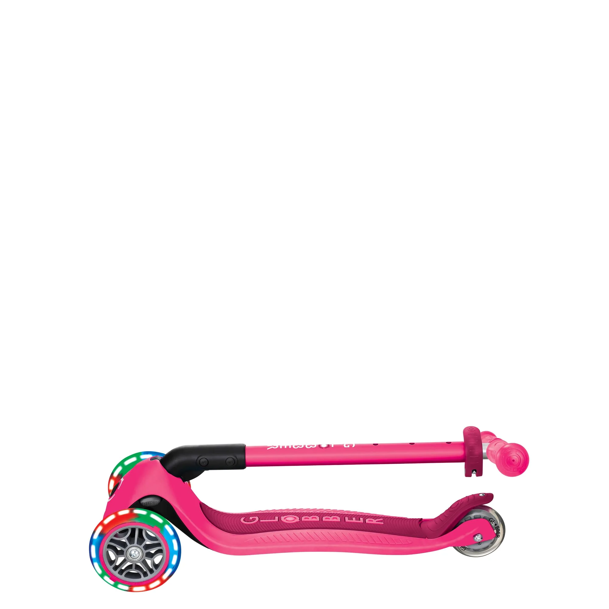 GLOBBER Primo Foldable Lights - Monopattino per bambini, 120/80 mm, ABEC 5, 3 ruote, regolabile in altezza, ruote LED