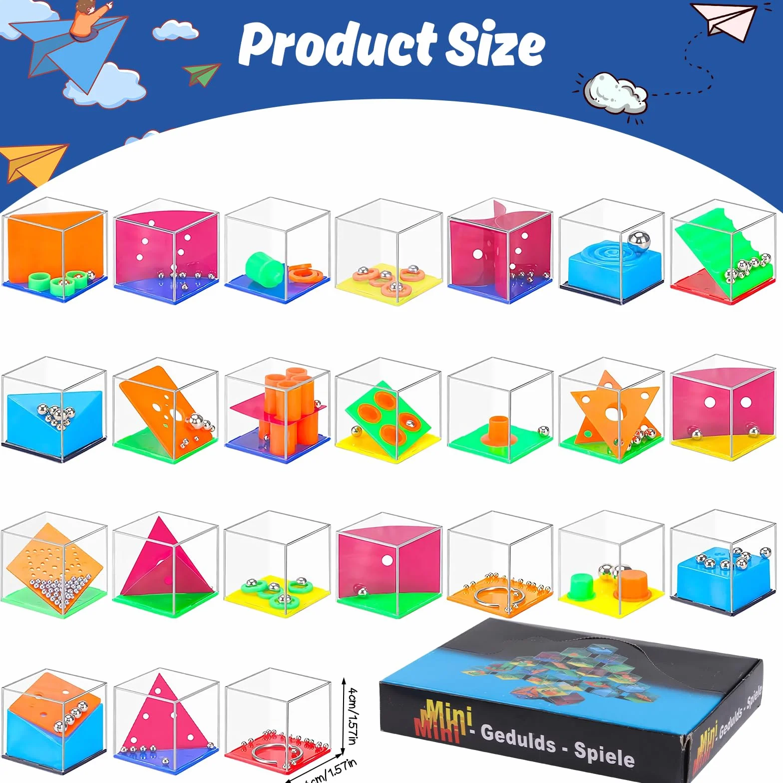 24 Pezzi Cubi Rompicapo, Mini Puzzle Box con Livelli di Difficoltà Assortito, Gadget Regalini Festa Compleanno Bambini
