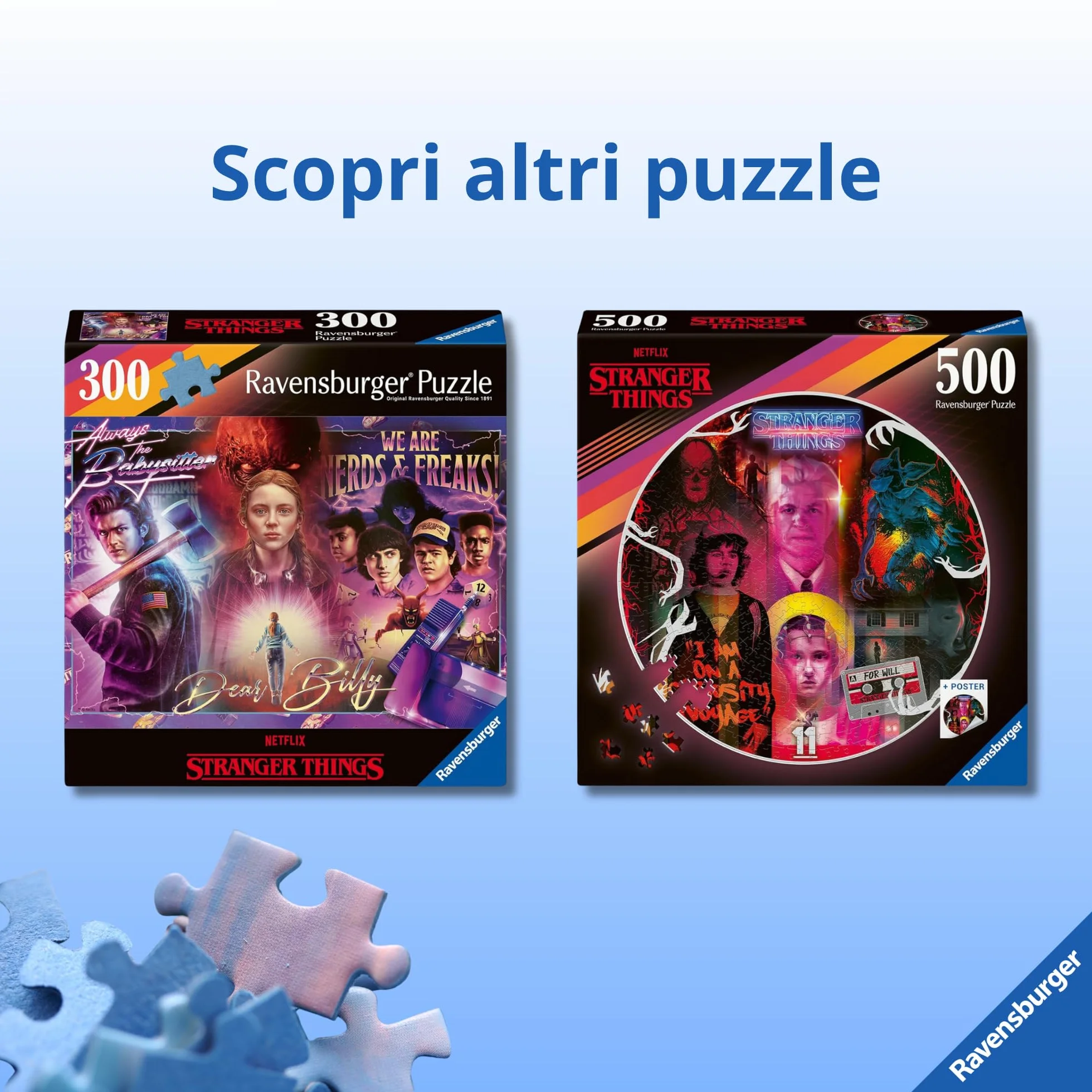 Ravensburger Puzzle Stranger Things 1000 Pezzi – Puzzle Adulti +14 anni, 98 x 37.5 cm, Puzzle per Adulti Panorama, Collezione Stranger Things, Idee Regalo
