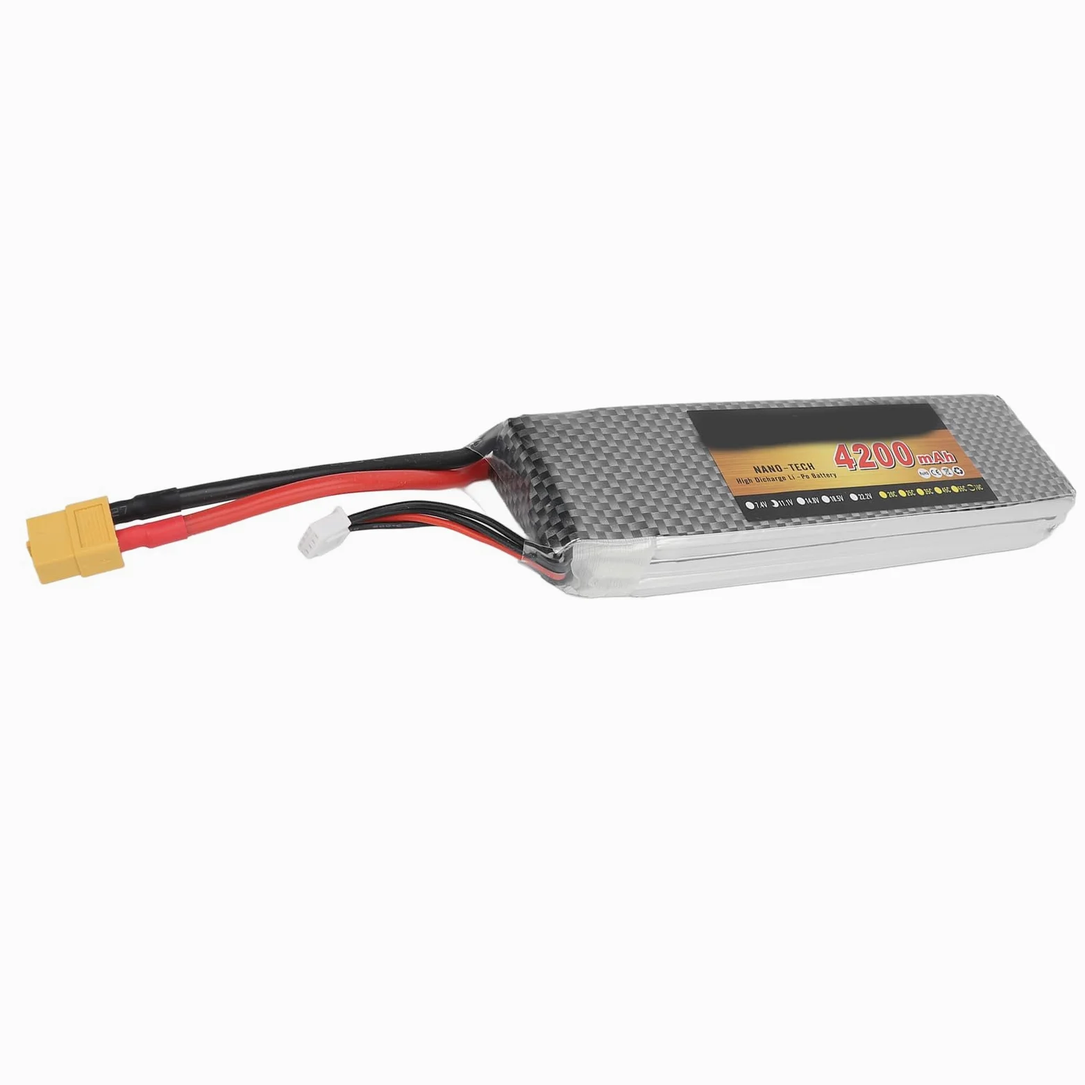 Batteria RC Lipo Batteria al litio professionale da 7,4 V 4200 mAh con spina XT60 per elicottero RC Quadcopter Drone RC modello di auto