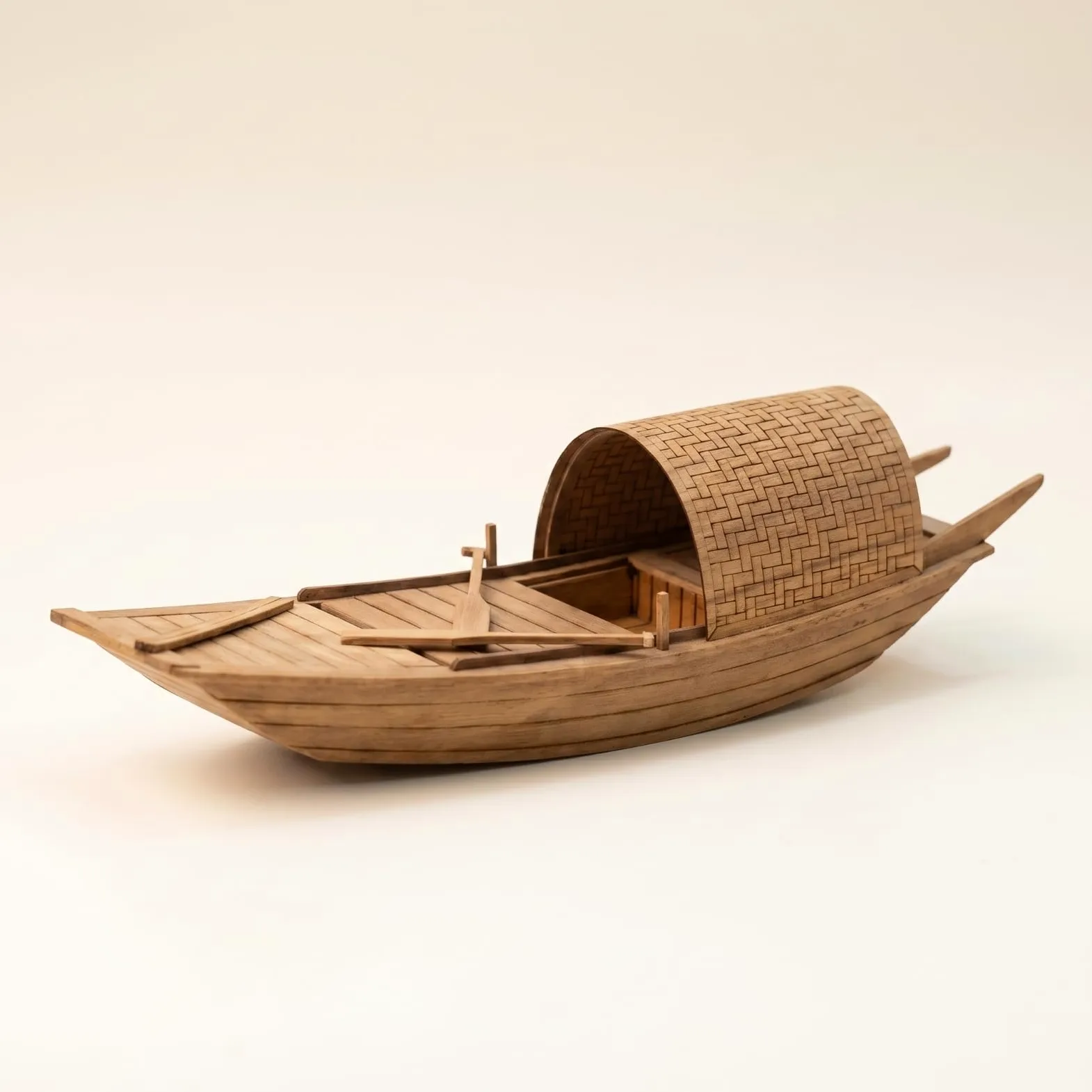 Chosertory Modellino Barca Tradizionale Cinese Kit Barca in Legno Barca Peschereccio Scafo Legno Progetto Hobbistico Gratificante con Riproduzione Accurata, A Fishing Boat