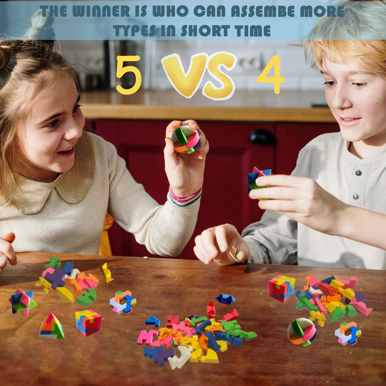ICEPAPA, Gomma da cancellare, 20 pezzi Gomme divertenti assemblabili, adatto come gadget compleanno bambini, Pensierini dopo festa o regali di natale (Contiene 5 forme)