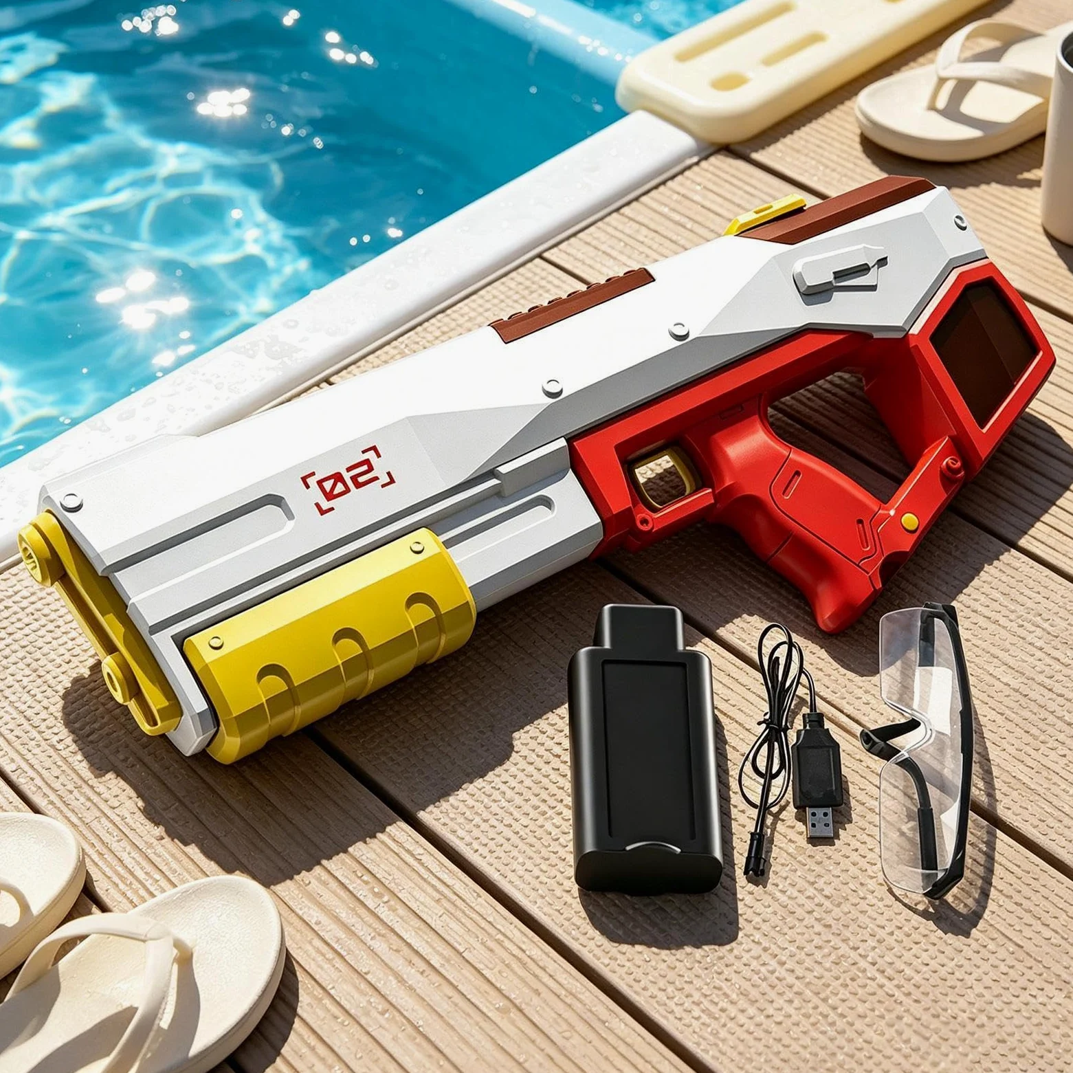 Pistola ad Acqua Potente a lunga distanza automatico | Sparacque Elettrico da Bambini per Cortile, Spiaggia, Piscina, Viaggio, Vacanza, , Prato, Campeggio,