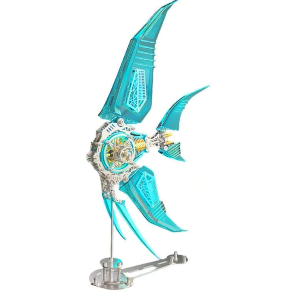 Generico Puzzle 3D in Metallo Modello Pesce Pinne Assemblaggio Fai da Te Puzzle Steampunk 529 Pezzi Puzzle 3D Adulti Standard Edition - Blue