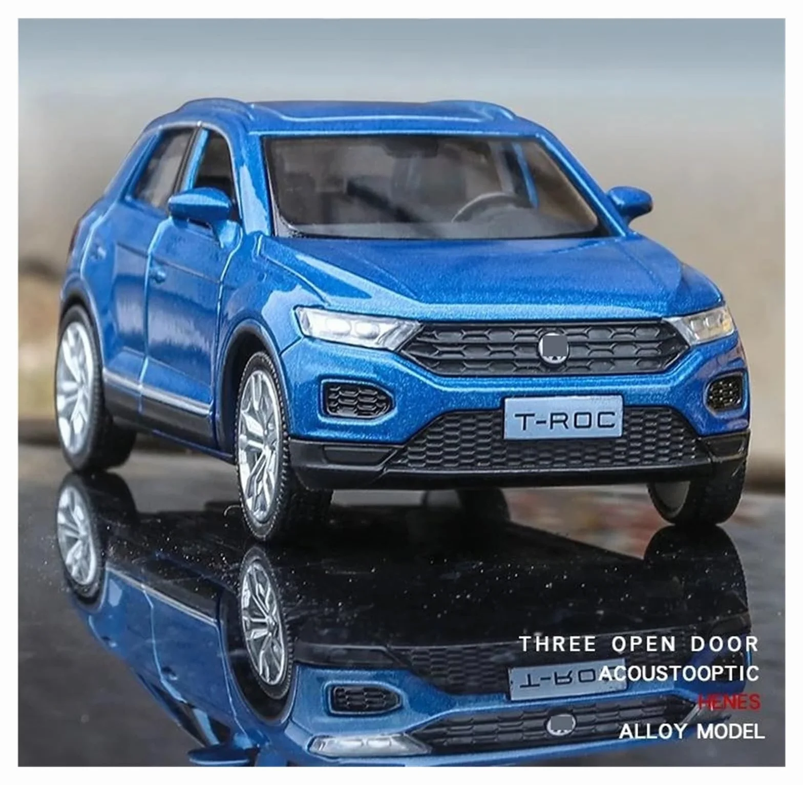 1/36 Per Volkswagen T-Roc Toy Car Model 5'' Diecast Alloy Sport SUV Veicolo In Miniatura Pull Back Collection Set Giochi Modello Auto per Hobby(Nero)
