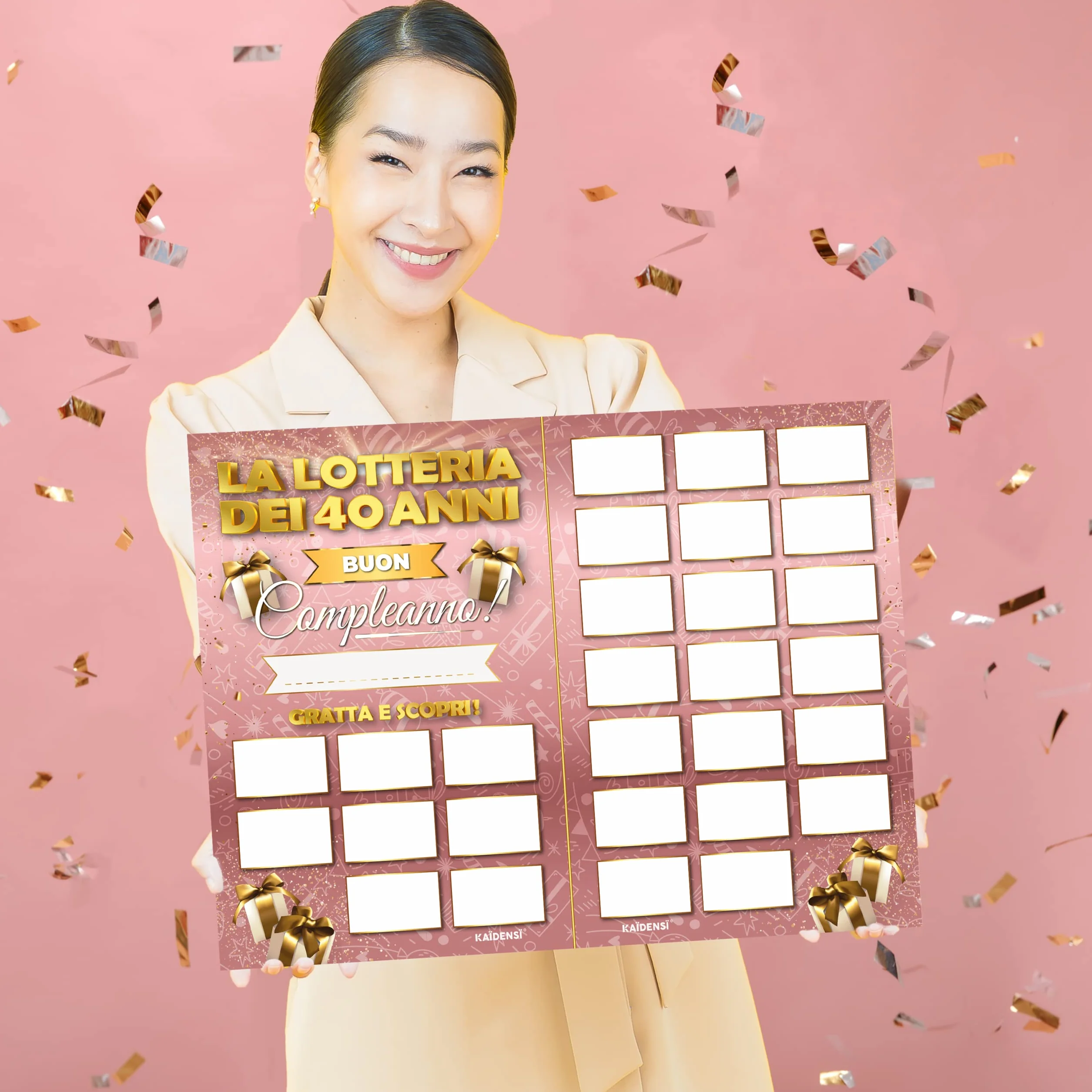 Maxi Gratta e Vinci Personalizzato Gioco Compleanno – Idea Regalo Lotteria del 40enne Versione A3 - Calendario Auguri Grattabile 40 Anni Per Invitati - Regali Divertenti 40 Anni Uomo Donna Originale