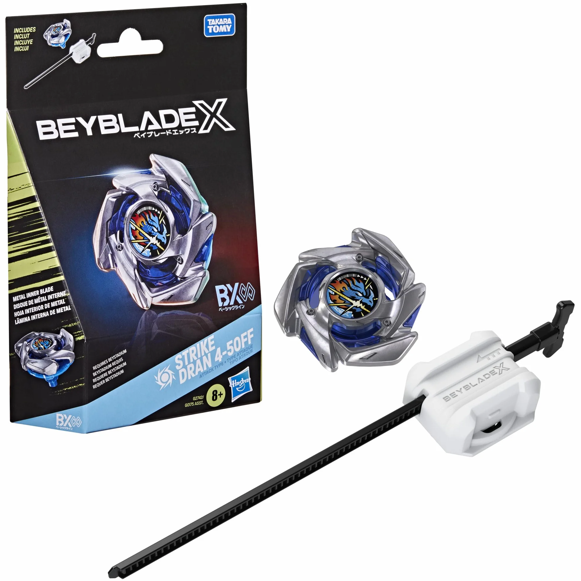 Beyblade X, set Starter Pack Strike Dran 4-50FF BX Infinity con trottola di attacco e lanciatore di Takara Tomy, trottole da combattimento giocattolo, dagli 8 anni in su