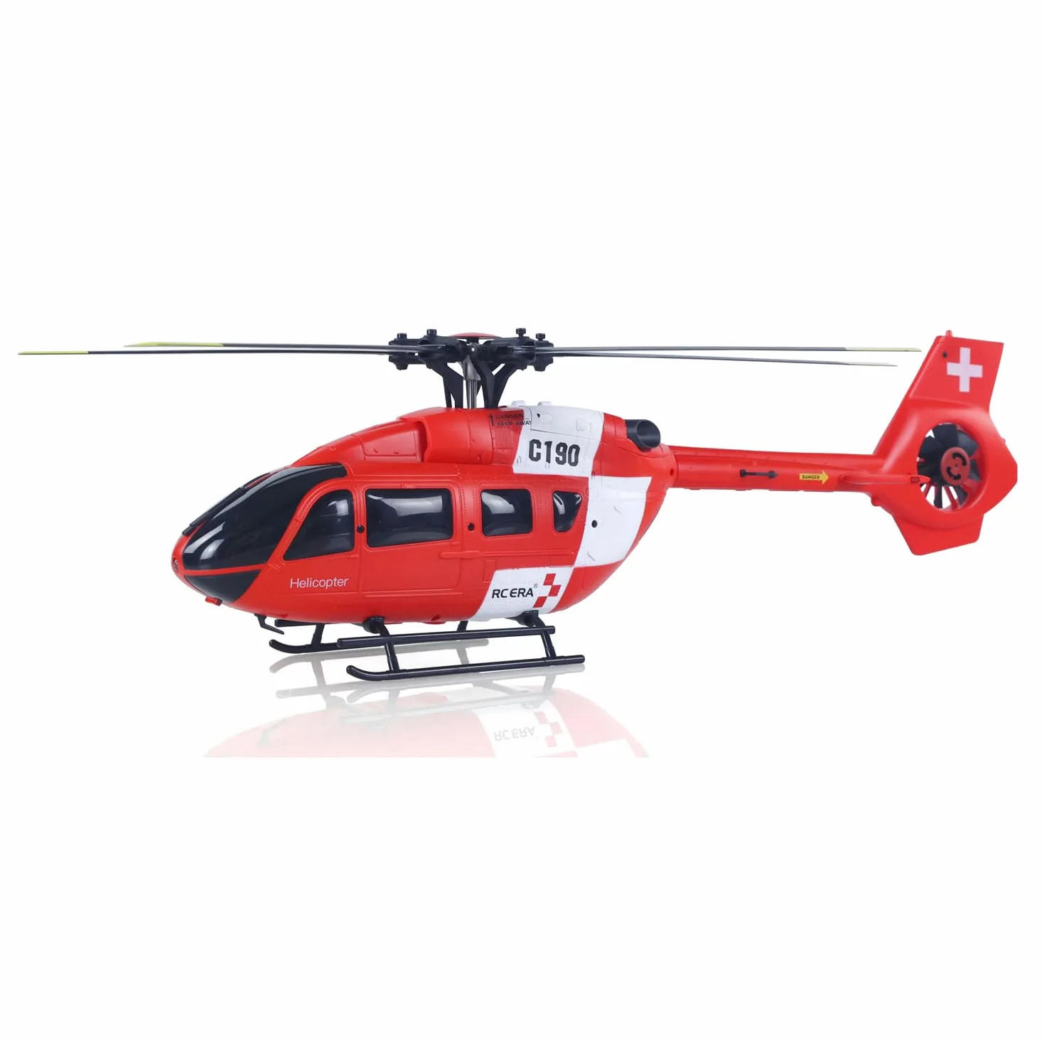 Elicottero radiocomandato 1/30 RC Era 6Ch C190 doppio motore brushless modello Rtf H145 Aileronless rotore di coda canalizzato modello Hobby Grade (rosso e bianco)
