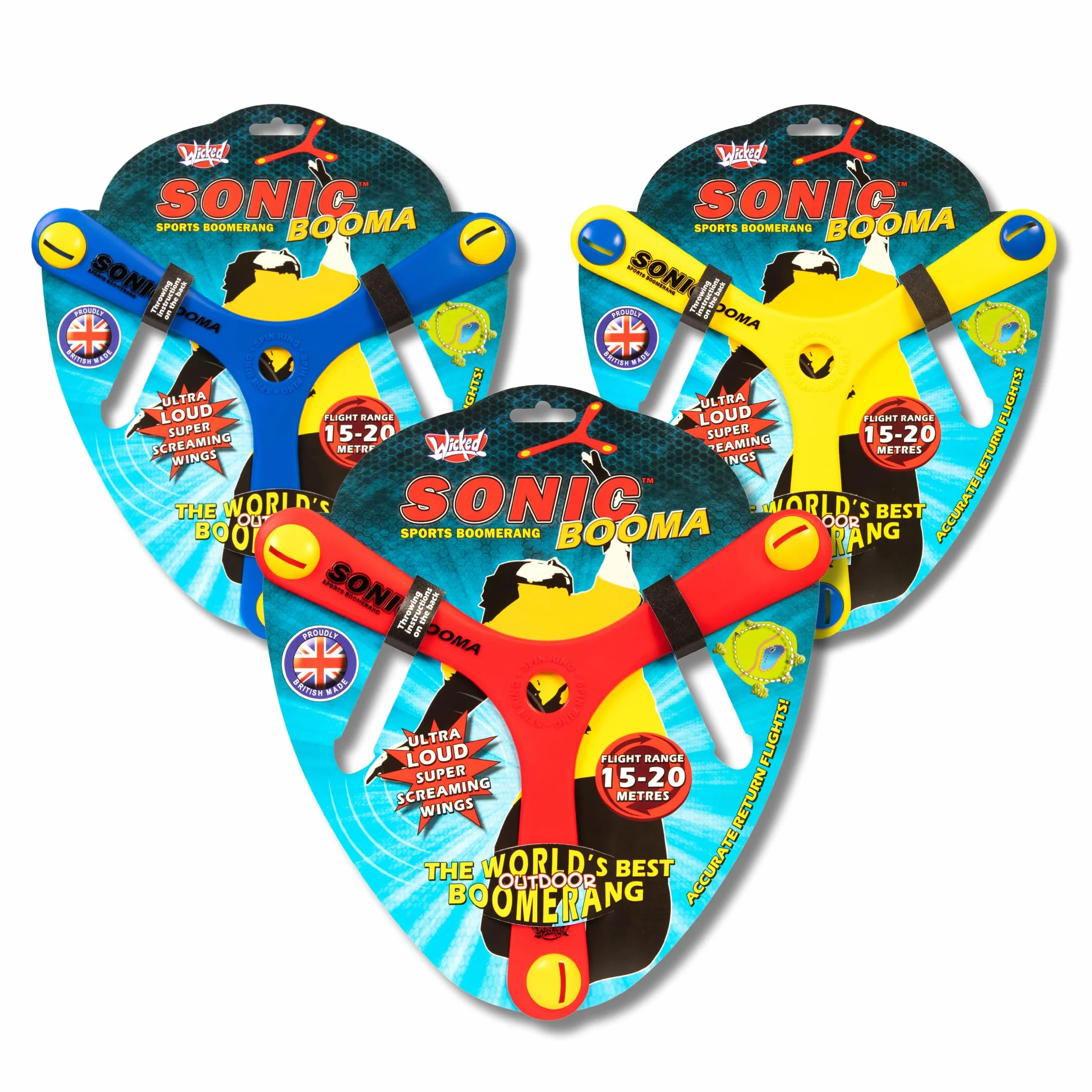 Wicked Sonic Booma | Il boomerang sportivo che fischia e urla mentre vola (giallo)