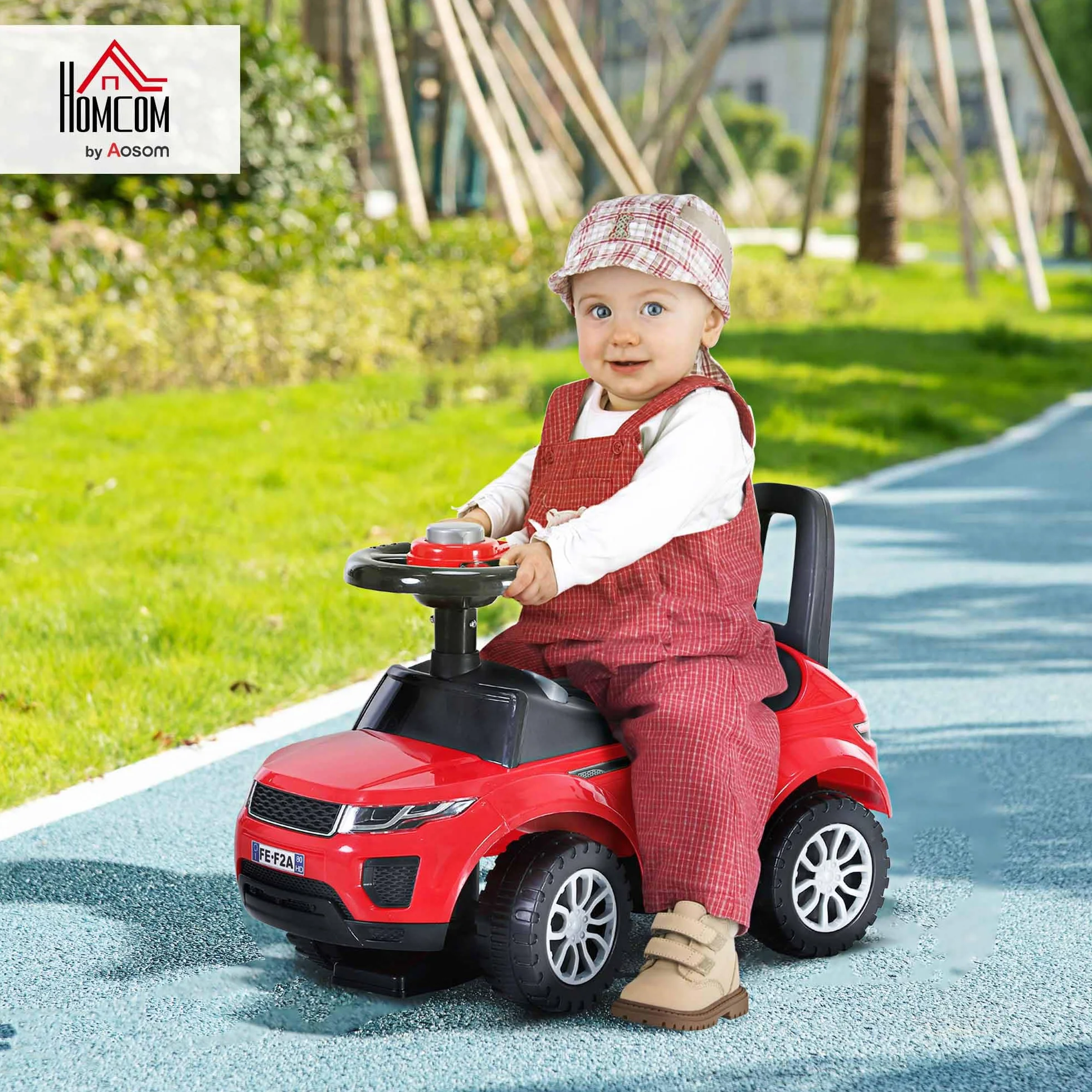 HOMCOM Macchina Cavalcabile Giocattolo per Bambini 12-36 Mesi, Rossa
