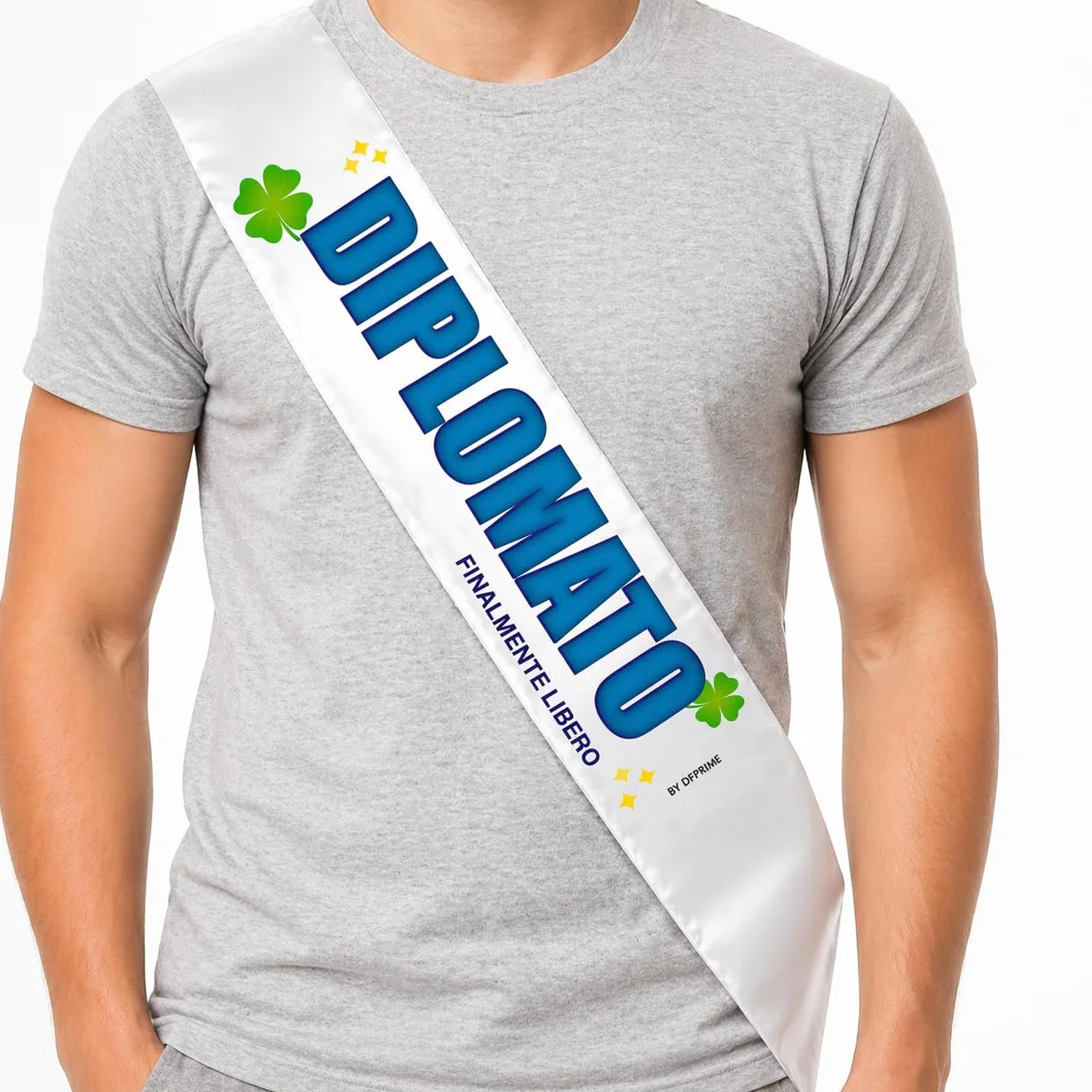 FASCIA DIPLOMATO – Finalmente Libero – Fascia Divertente per Festa di Diploma – Gadget Ironico per Diplomato – Regalo Originale Uomo
