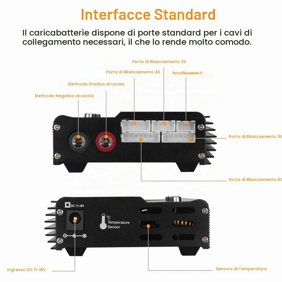 Haisito Caricabatterie LiPo Balance, Caricatore Pacco Batteria 1S-6S Digitale 80W 6A Connettori Deans + Alimentatore
