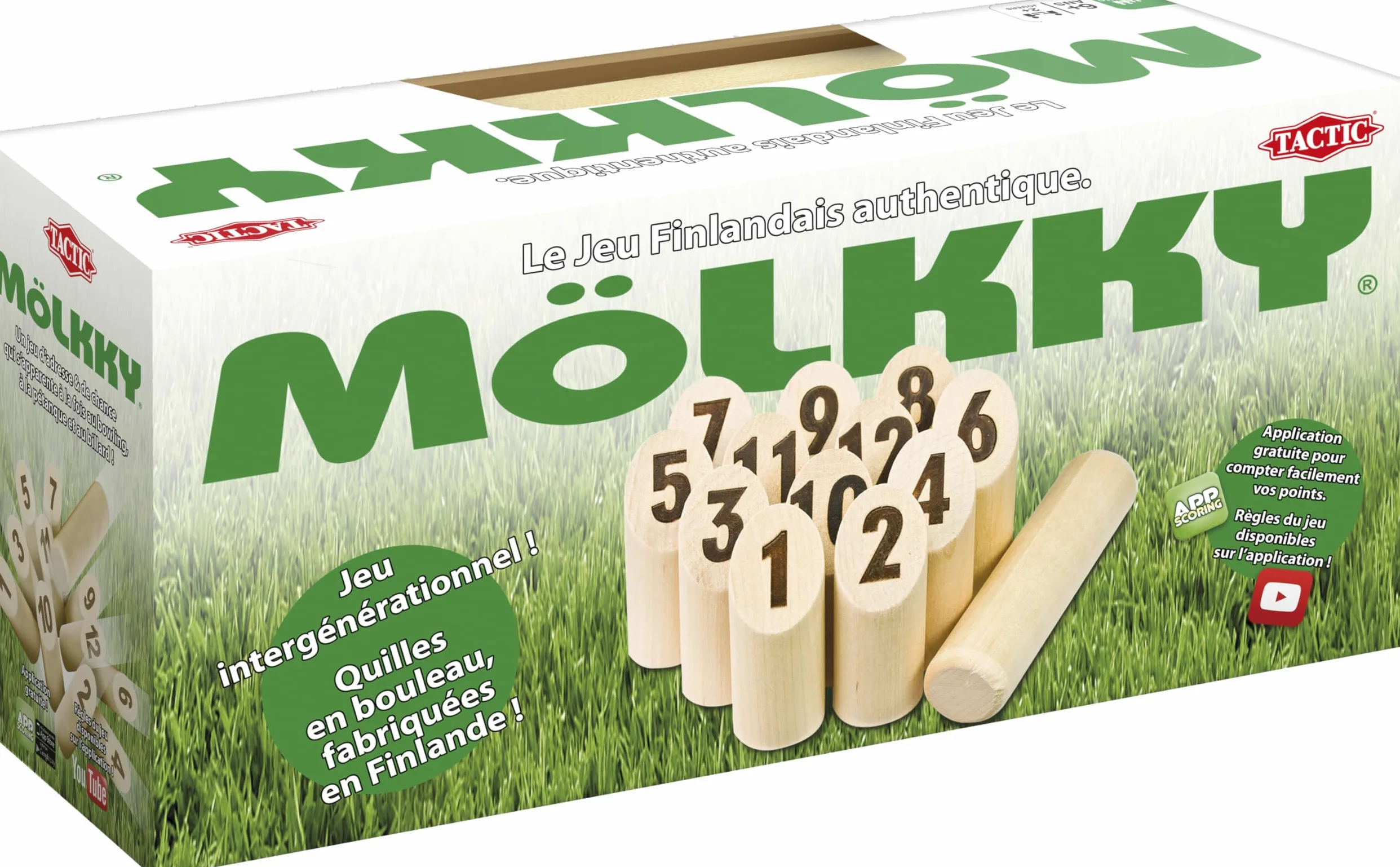Tactic Mölkky 53857 - Gioco di Lancio con Birilli finlandesi, Mölkky Midi da 6 Anni a 99 Anni