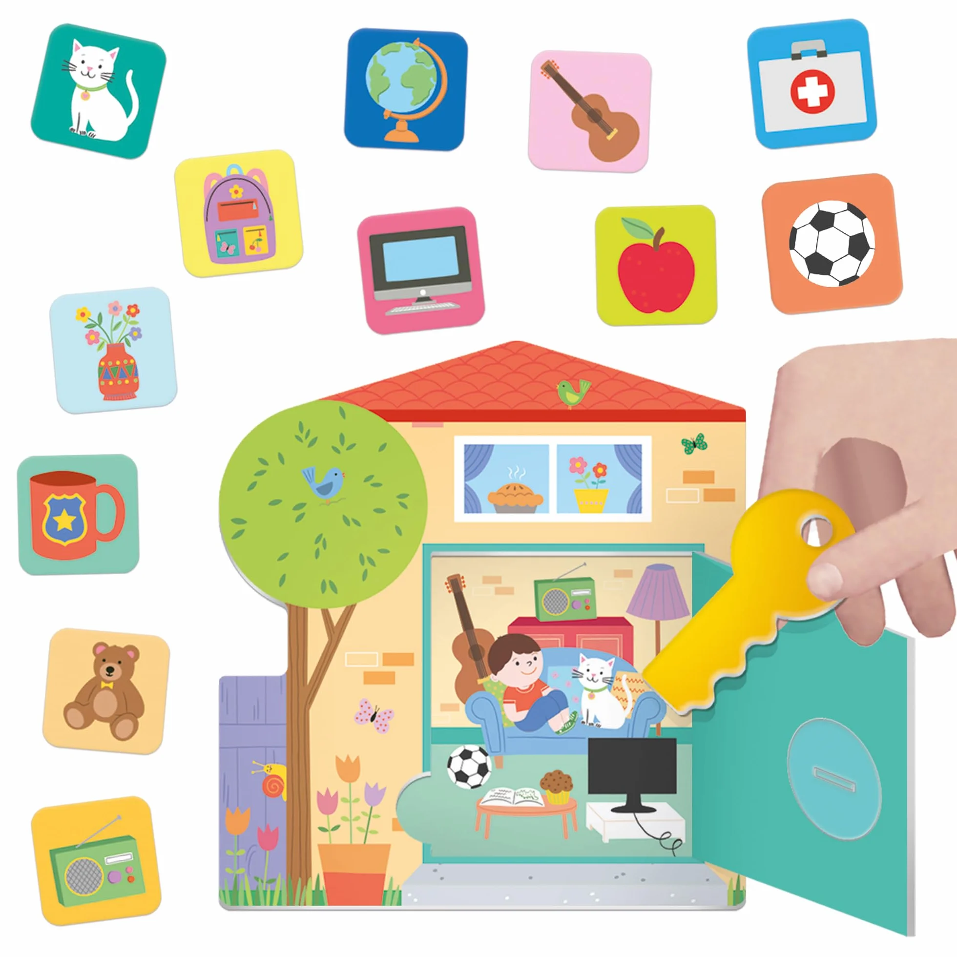 HEADU - Cerca Apri e Trova Montessori - Memoria e Osservazione per i Più Piccoli | Gioco Educativo Montessori 2 3 4 5 Anni, Gioco Memoria Bambini, Attività con Chiave Apri e Chiudi, Made in Italy
