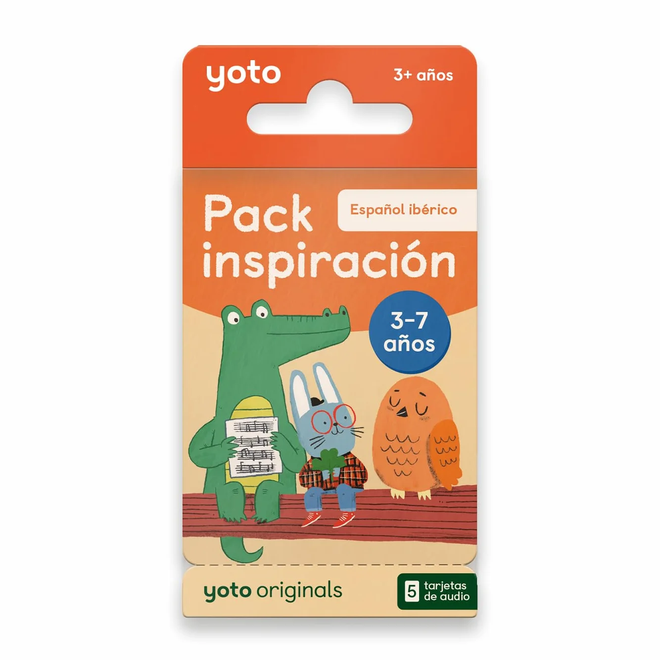 Yoto Confezione di ispirazione 3-7 anni - 6 carte con racconti audio per bambini in spagnolo senza schermi. Storie per imparare e quiz interattivi. Compatibile con Yoto. Età 3+.